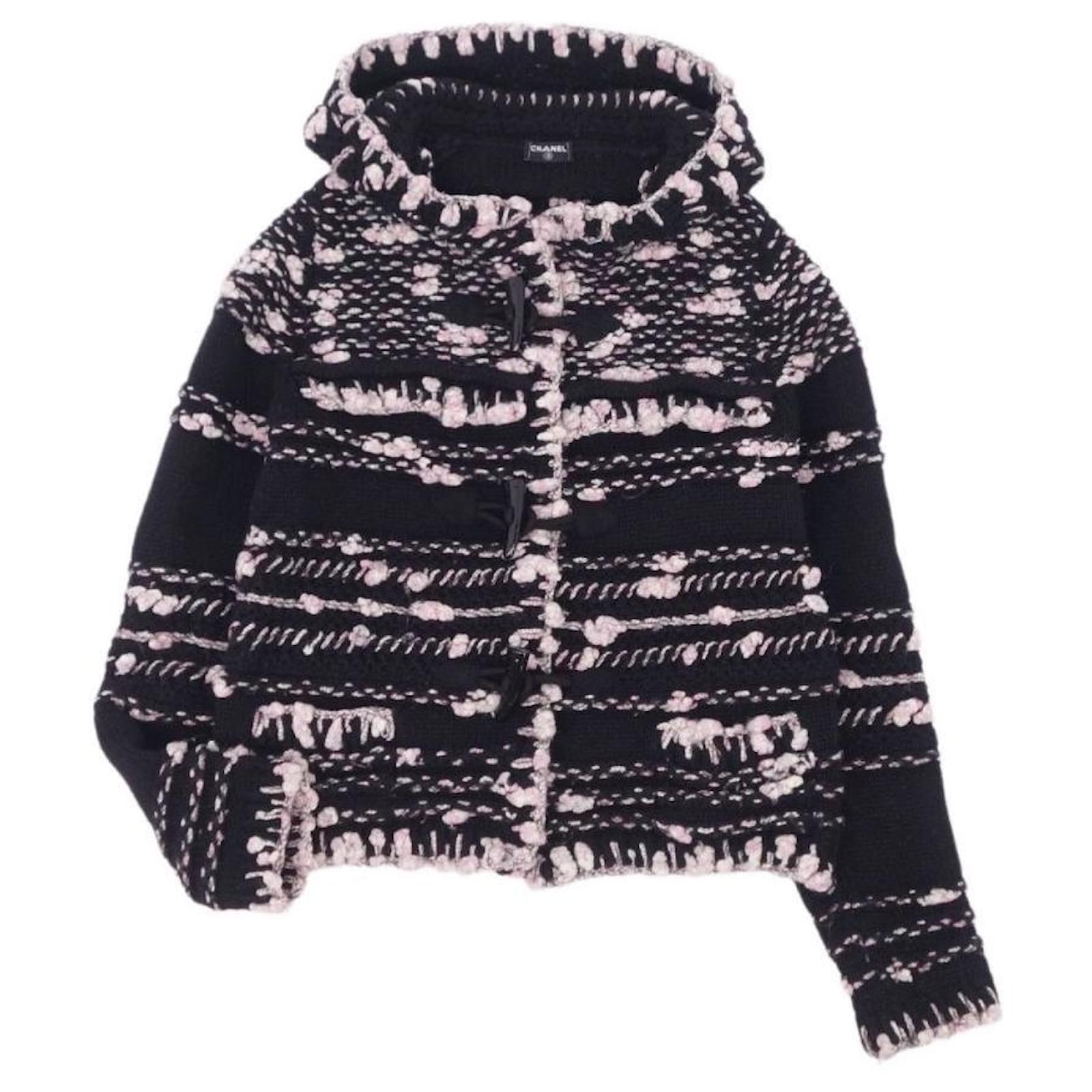 Used] Chanel Jacket 06 Season Tweed Knit Hooded Cashmere Coco Mark  