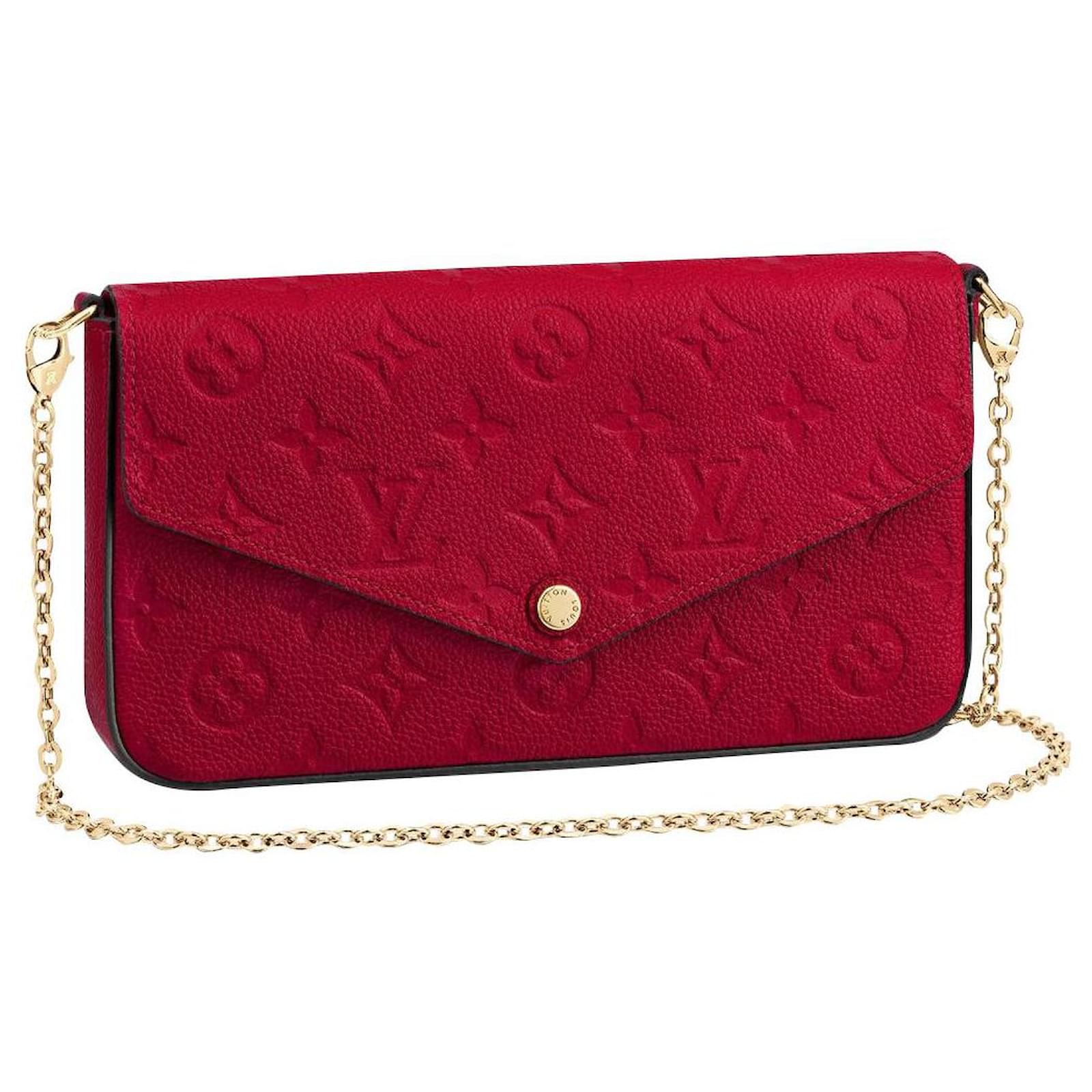 Louis Vuitton LV Felicie pochette red Leather ref.500317 - Joli Closet
