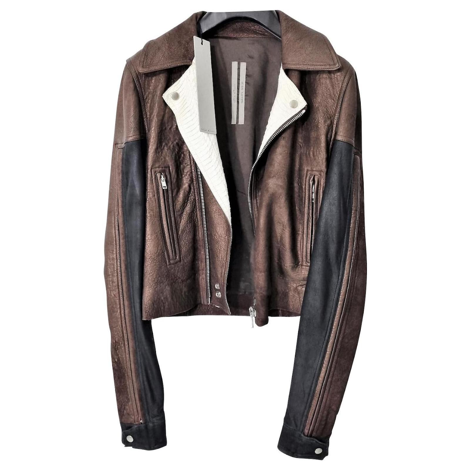 Rick Owens Lederjacke Braun Joli Closet
