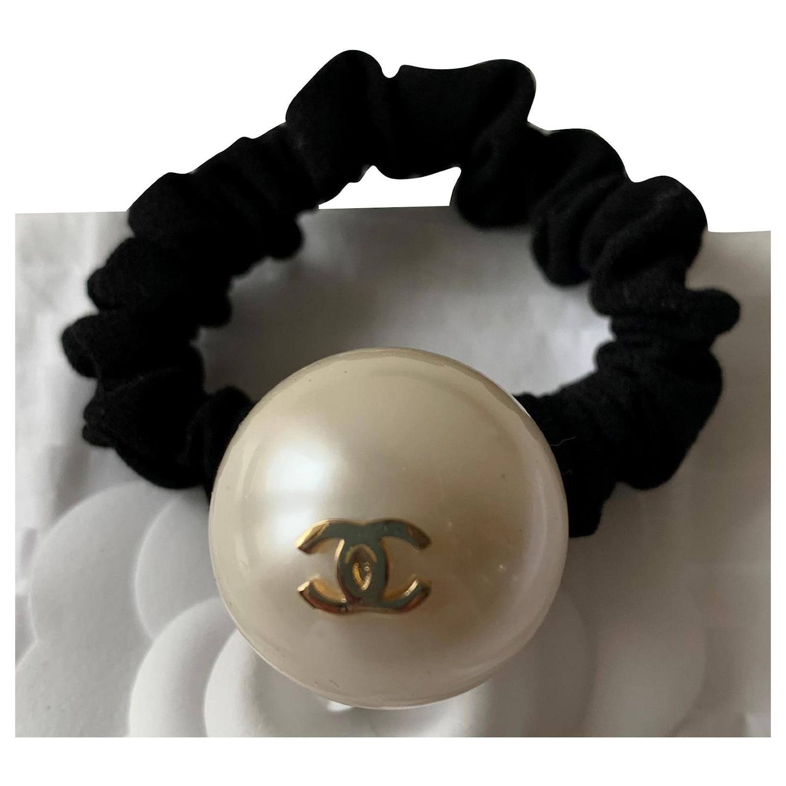 Chanel Hair accessories Black Golden Cream Cloth Pearl  - Joli  Closet