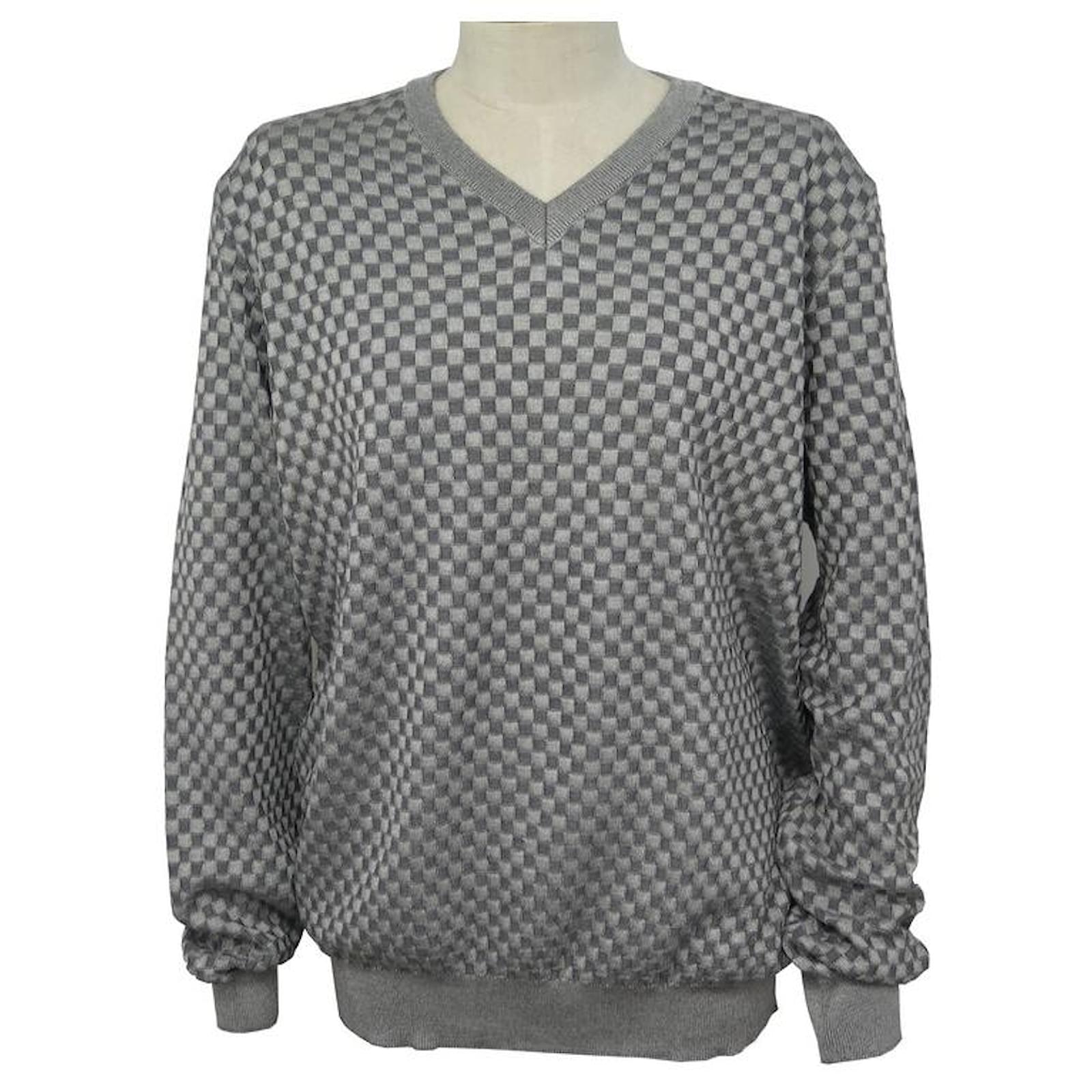 Louis Vuitton Grey 3D Ugly Sweater - USALast