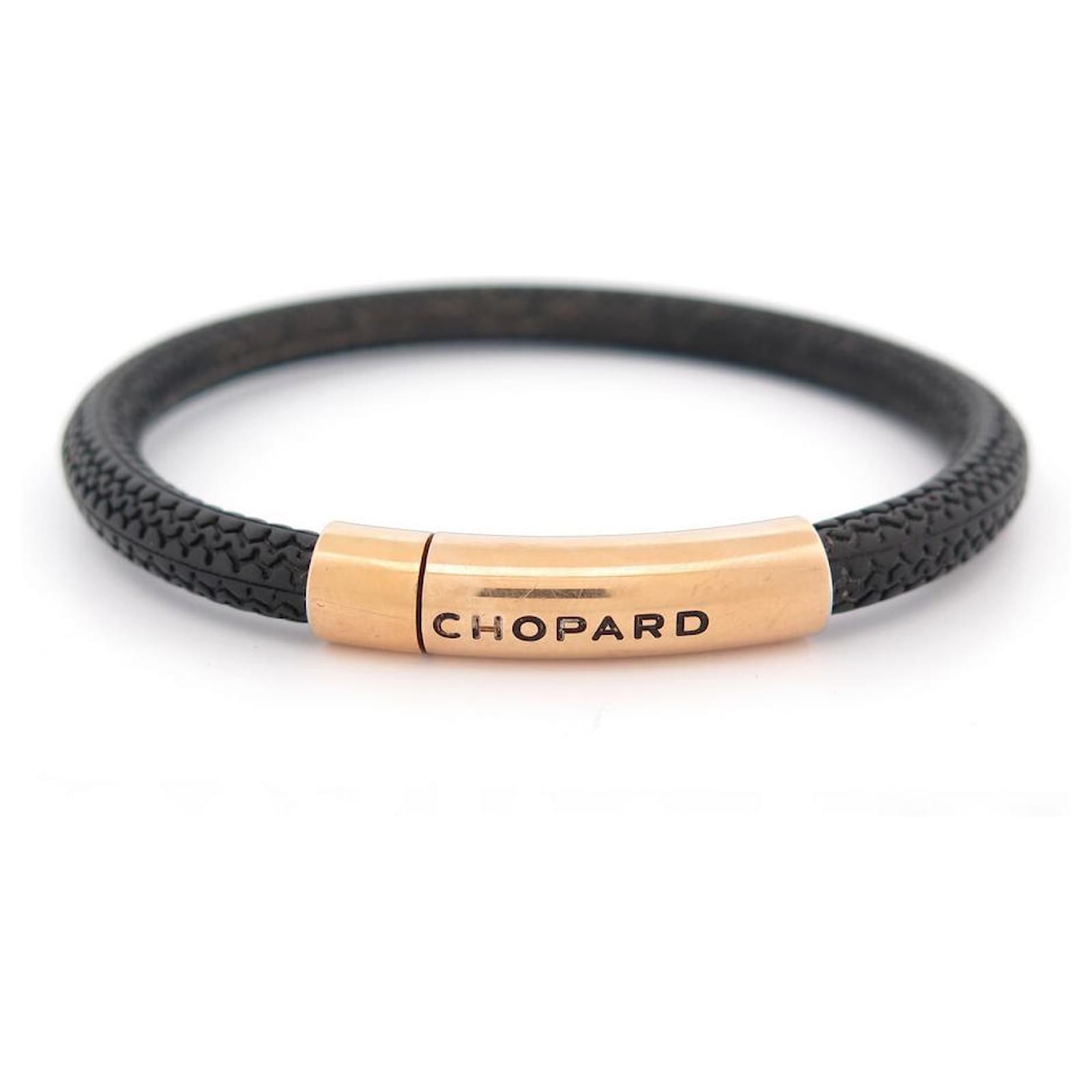 CHOPARD MILLE MIGLIA BRACELET 95016 0210 21CM RUBBER BLACK GOLD BOX