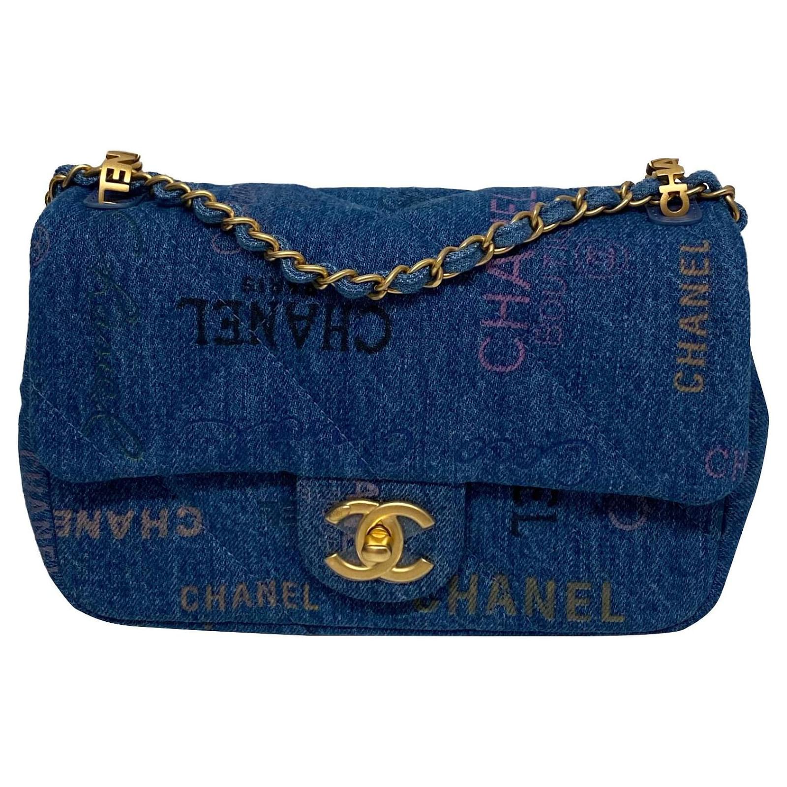 Timeless Chanel Denim Handbag Blue ref.501101 Joli Closet