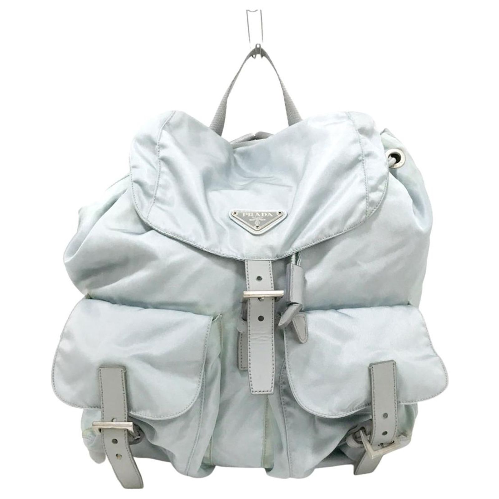 Prada Grey Tessuto Nylon Twin Pocket Backpack Prada Grey Tessuto Nylon Medium Backpack – Modaselle main image 3