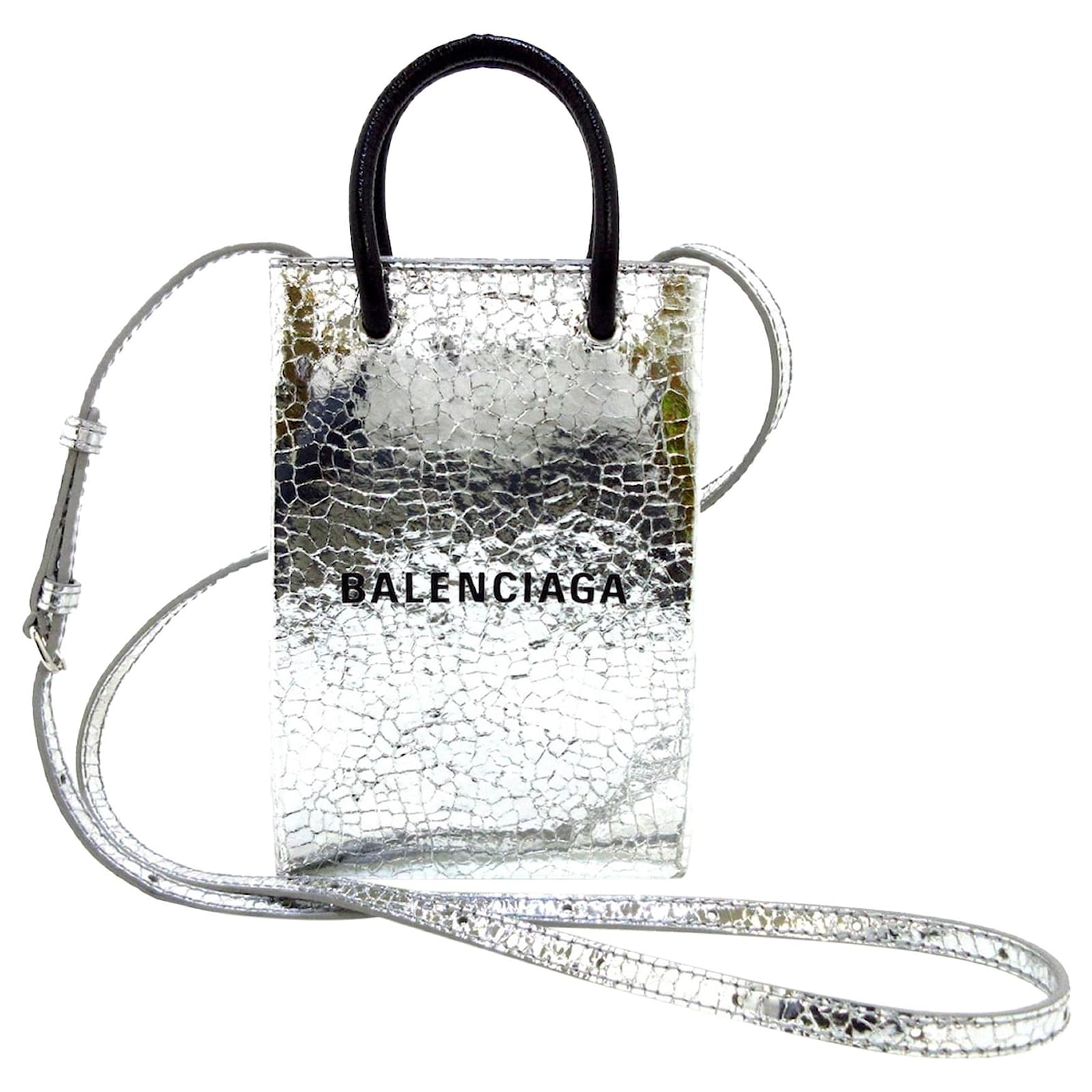 Buy Balenciaga White Shopping Phone Holder Bag in Squared Calfskin for  UNISEX  Ounass Saudi Arabia
