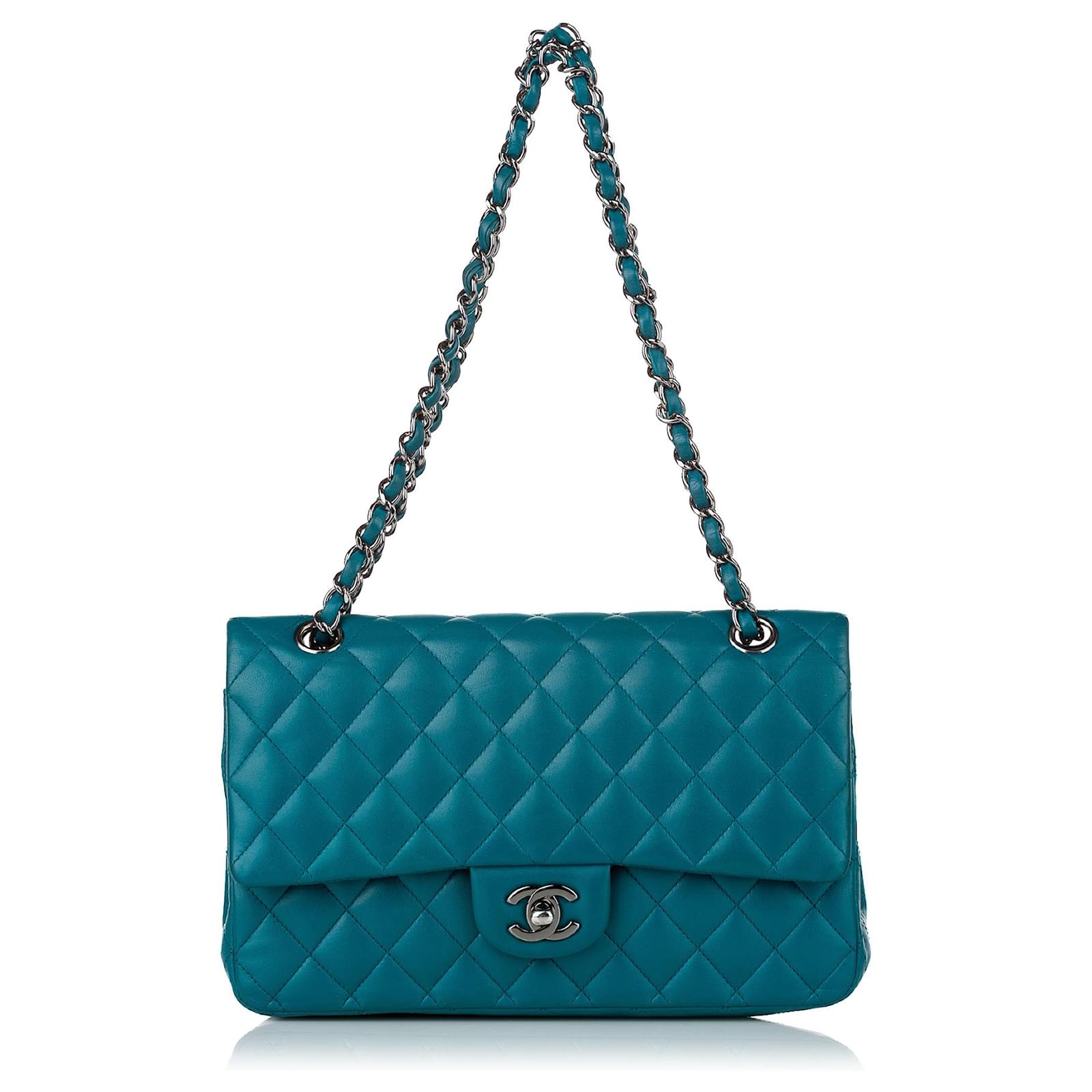 turquoise chanel flap bag medium