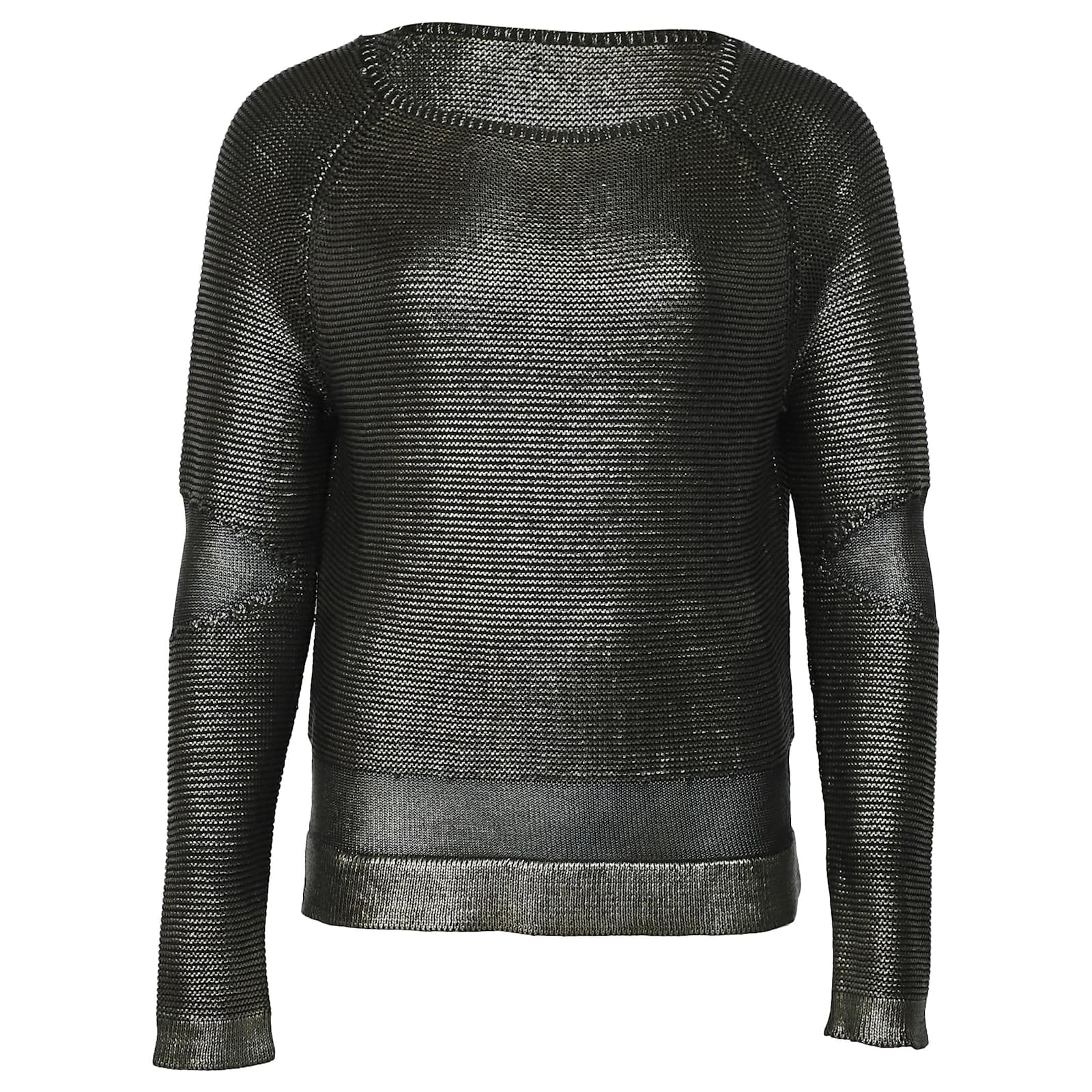 Tom Ford Metallic Knit Sweater in Silver Silk Silvery  - Joli  Closet