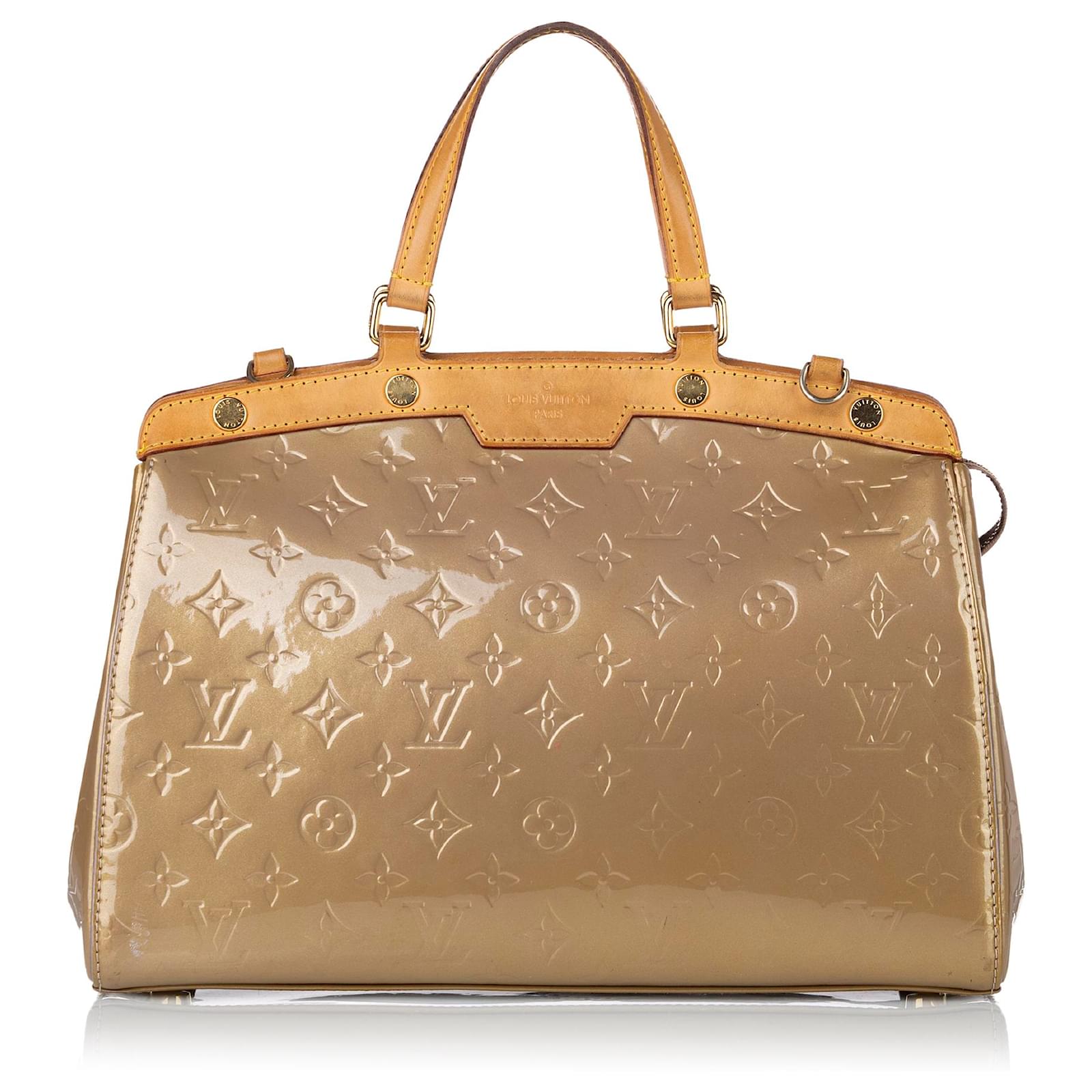 Louis Vuitton Gold Vernis Brea MM Brown Golden Light brown Leather
