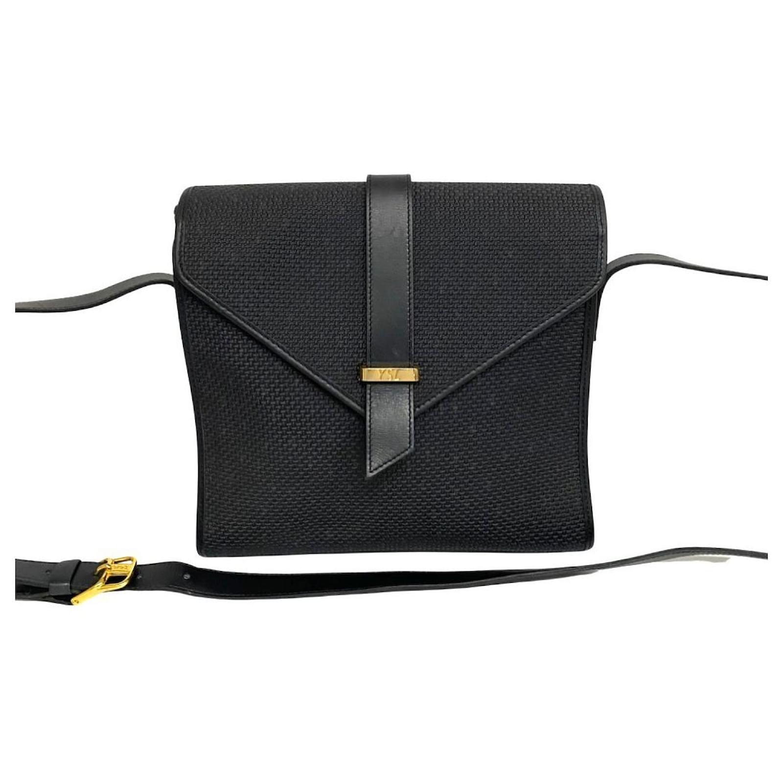 Used] YVES SAINT LAURENT rive gauche Chain Shoulder Bag Leather Pouch  Kadena Khaki Brown Bag ref.554489 - Joli Closet