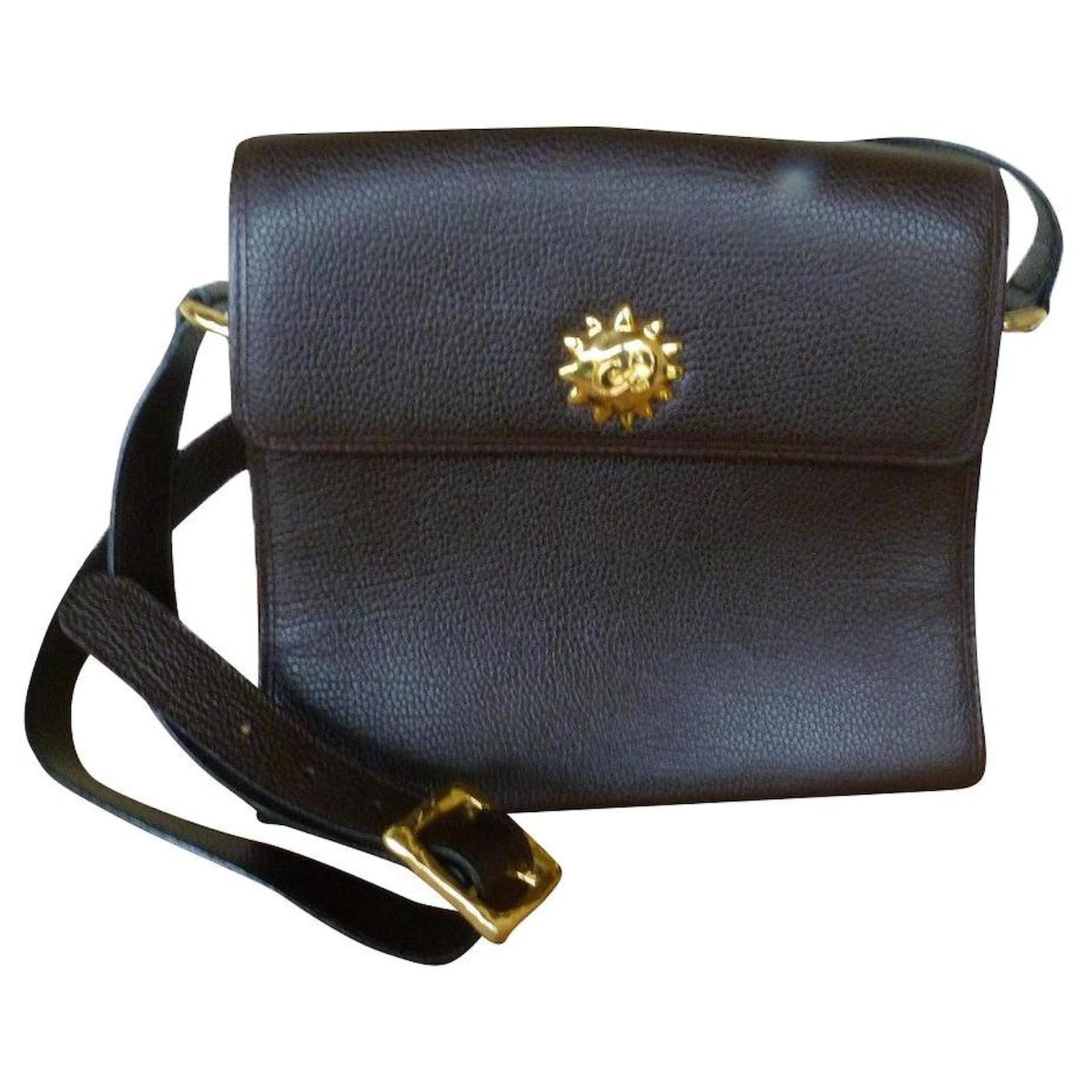 Coast Peninsula cell Christian Lacroix Handbags Brown Gold hardware Leather ref.503978 - Joli  Closet