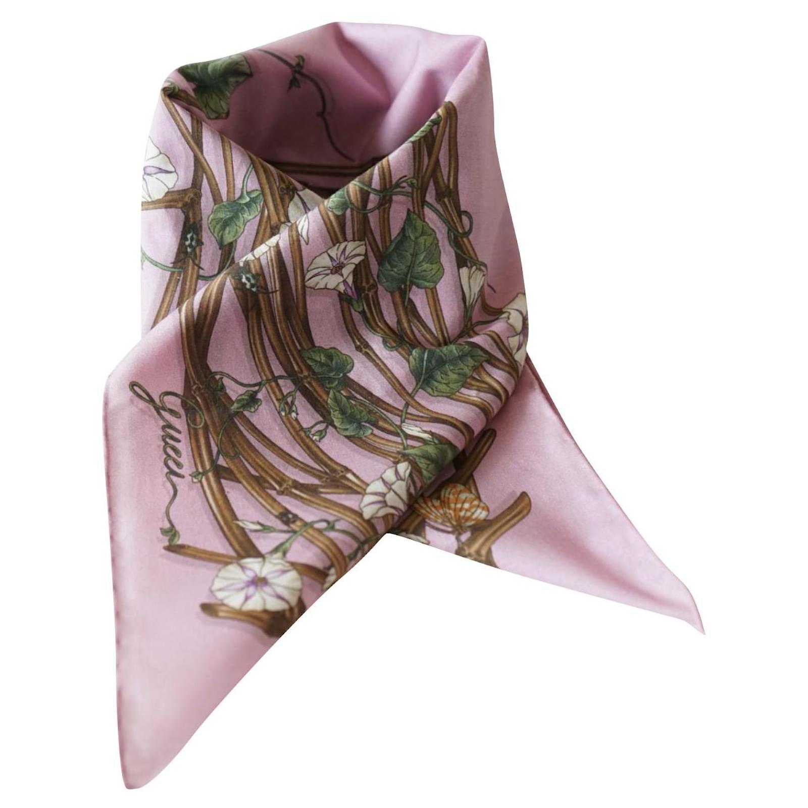 Gucci flora scarf Pink Multiple Cotton ref.504272 Closet