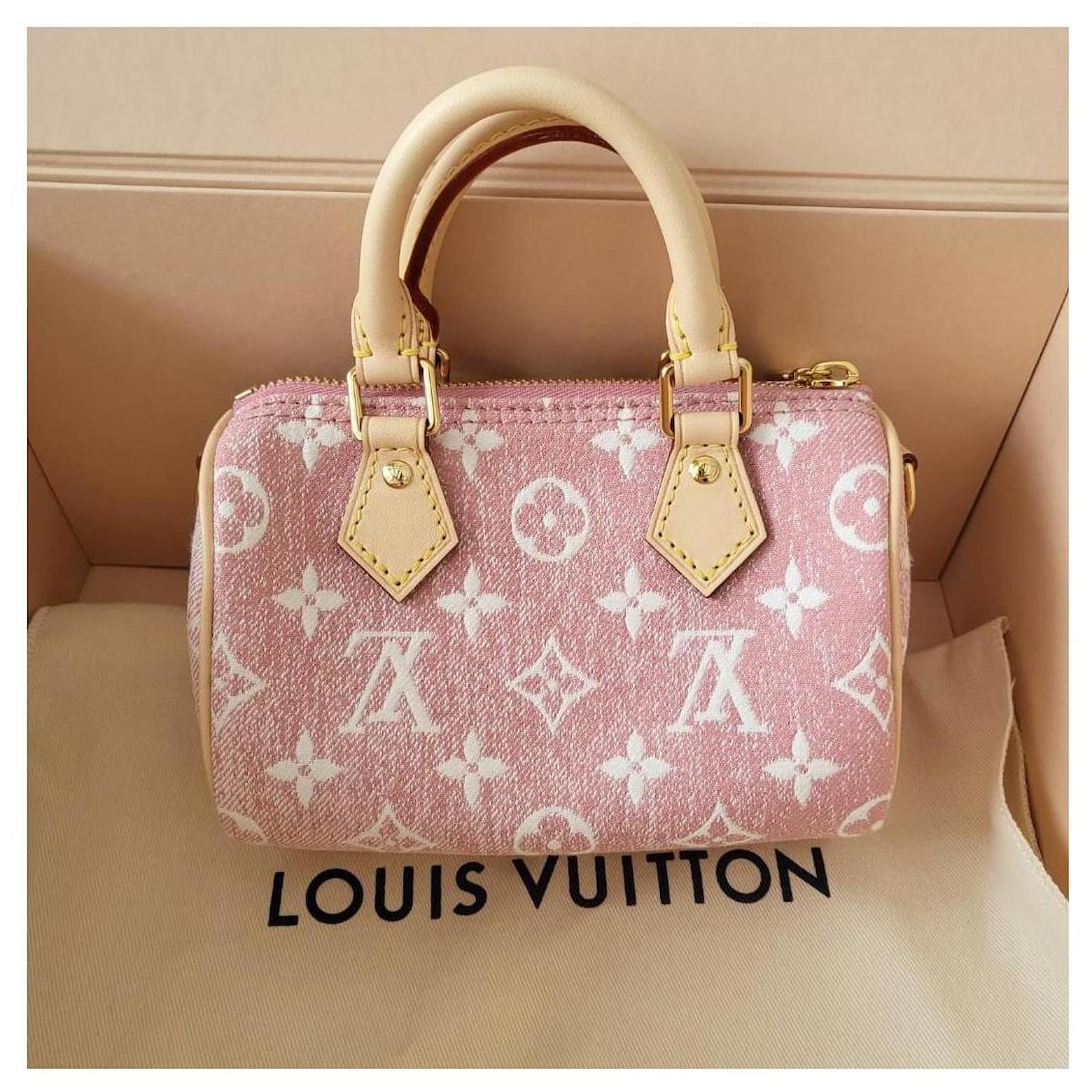Louis Vuitton Nano Speedy Pink Denim, New in Box