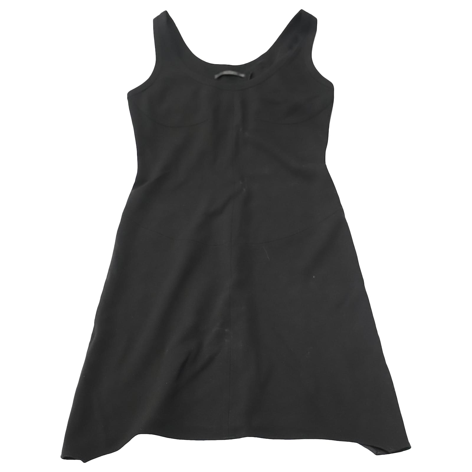 Helmut Lang Scoop-Neck Tank Dress in Black Viscose Cellulose fibre ref ...