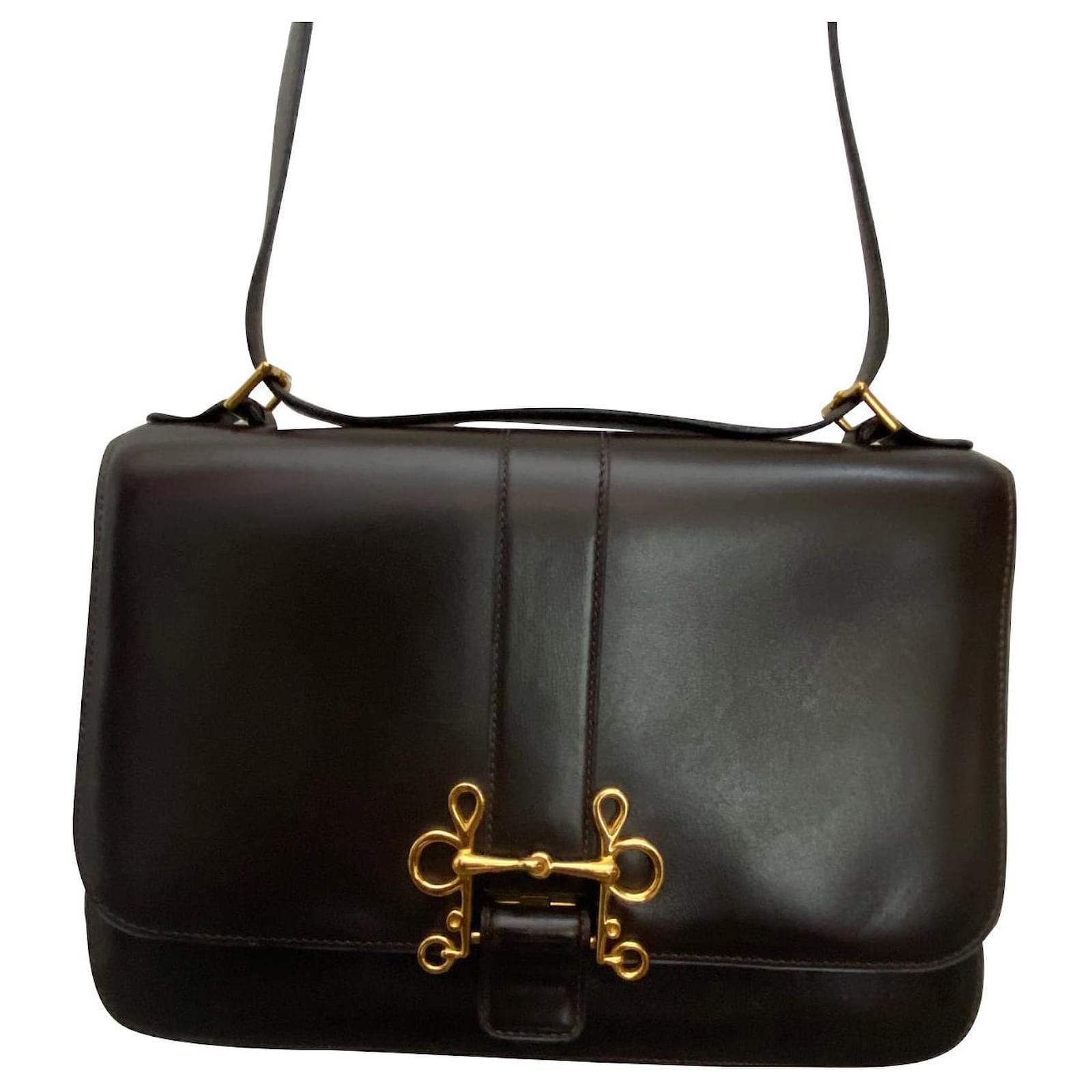 Hermès Bag Sologne Box Dark brown Leather ref.504732 - Joli Closet