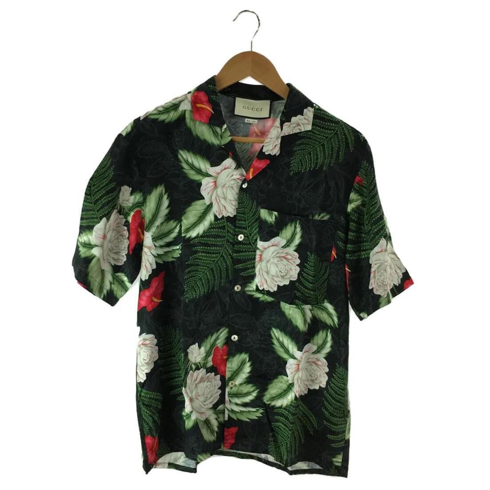 gucci 20AW / Hawaiian print bowling shirt / 44 / Rayon / BLK Black  ref.504913 - Joli Closet