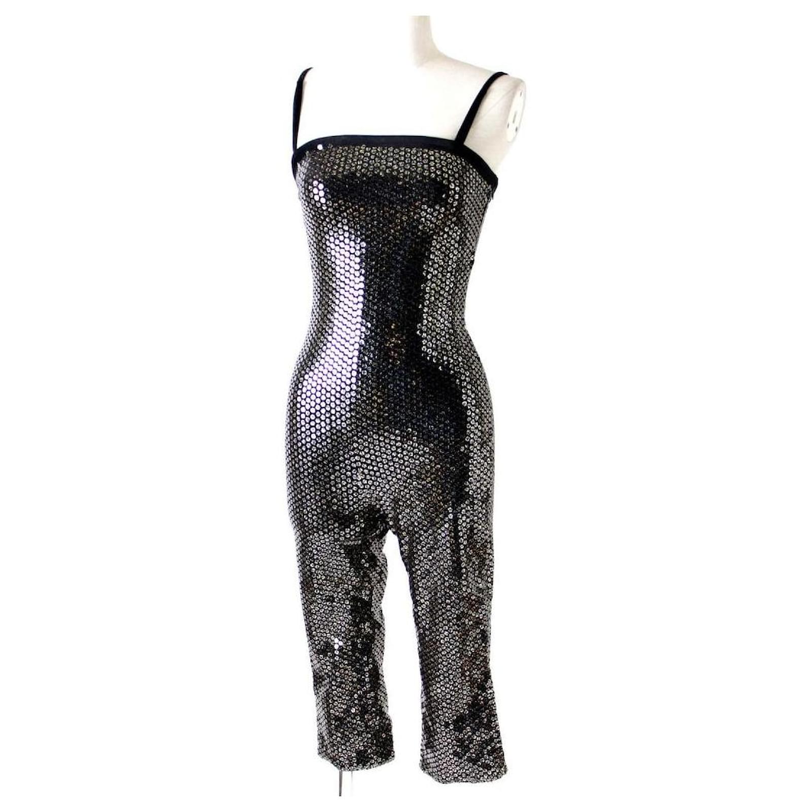 COMBINATION LONG NYLON JUMPSUIT - Black