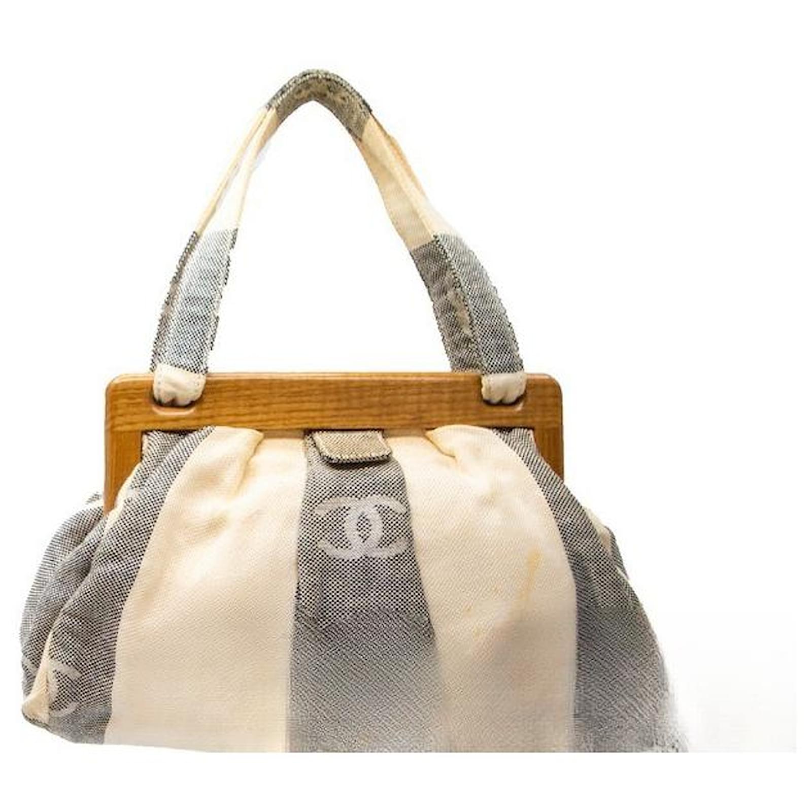 Used] CHANEL Wood Tote Bag Triple Coco Canvas Multiple colors ref