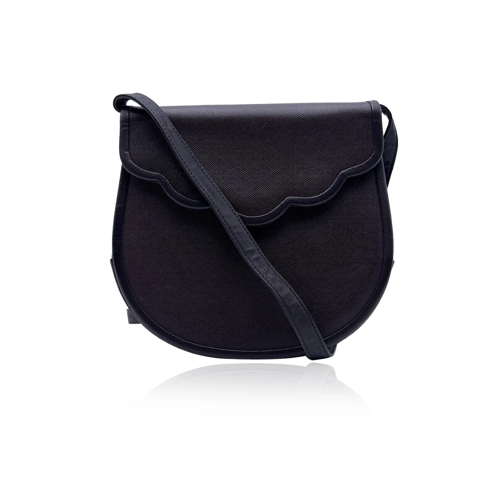 Yves Saint Laurent Vintage Brown Leather Small Messenger Crossbody Bag