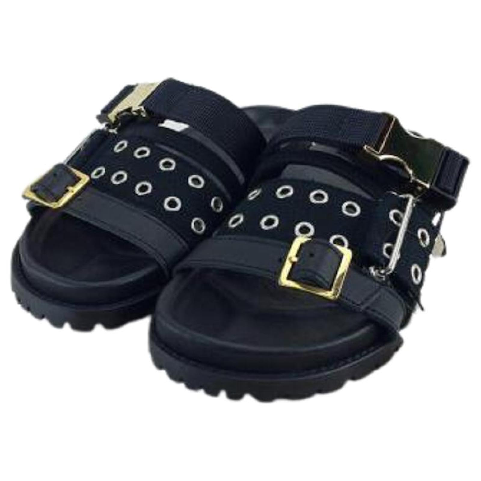 Used] Sacai 2020 / Black Belted Sandals / 36 / BLK Cloth ref