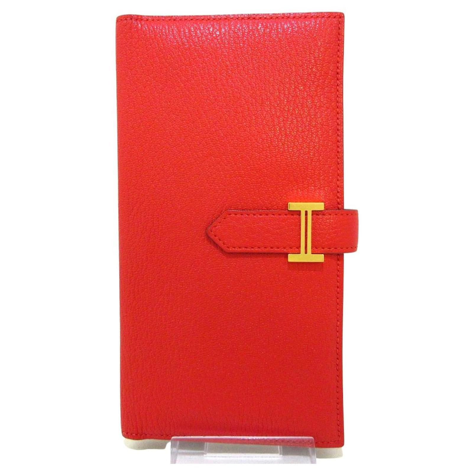 Béarn Hermès Bearn Red Leather ref.506821 Joli Closet