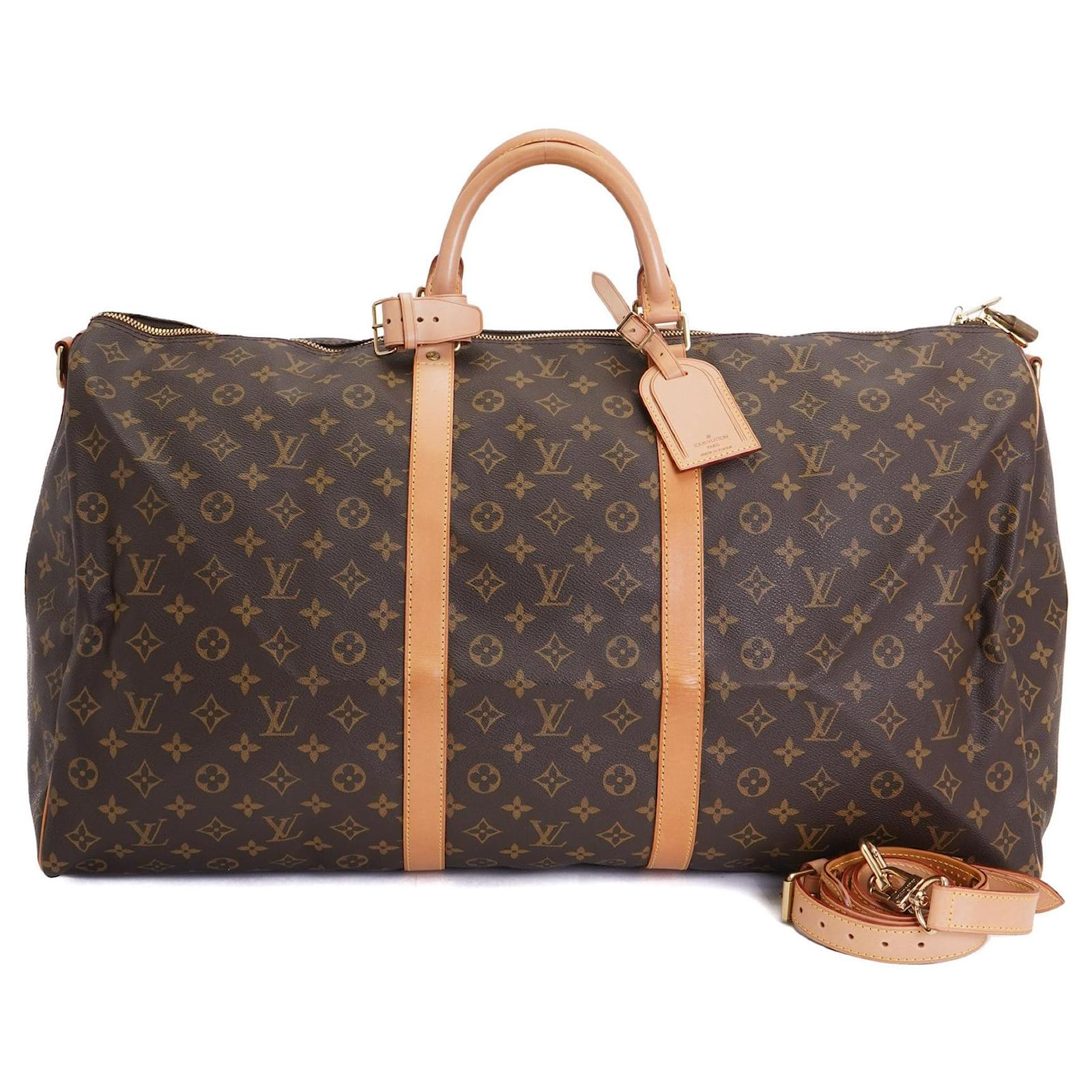 Louis Vuitton Keepall 60 Bandoulière Brown Cloth ref.506860 - Joli Closet