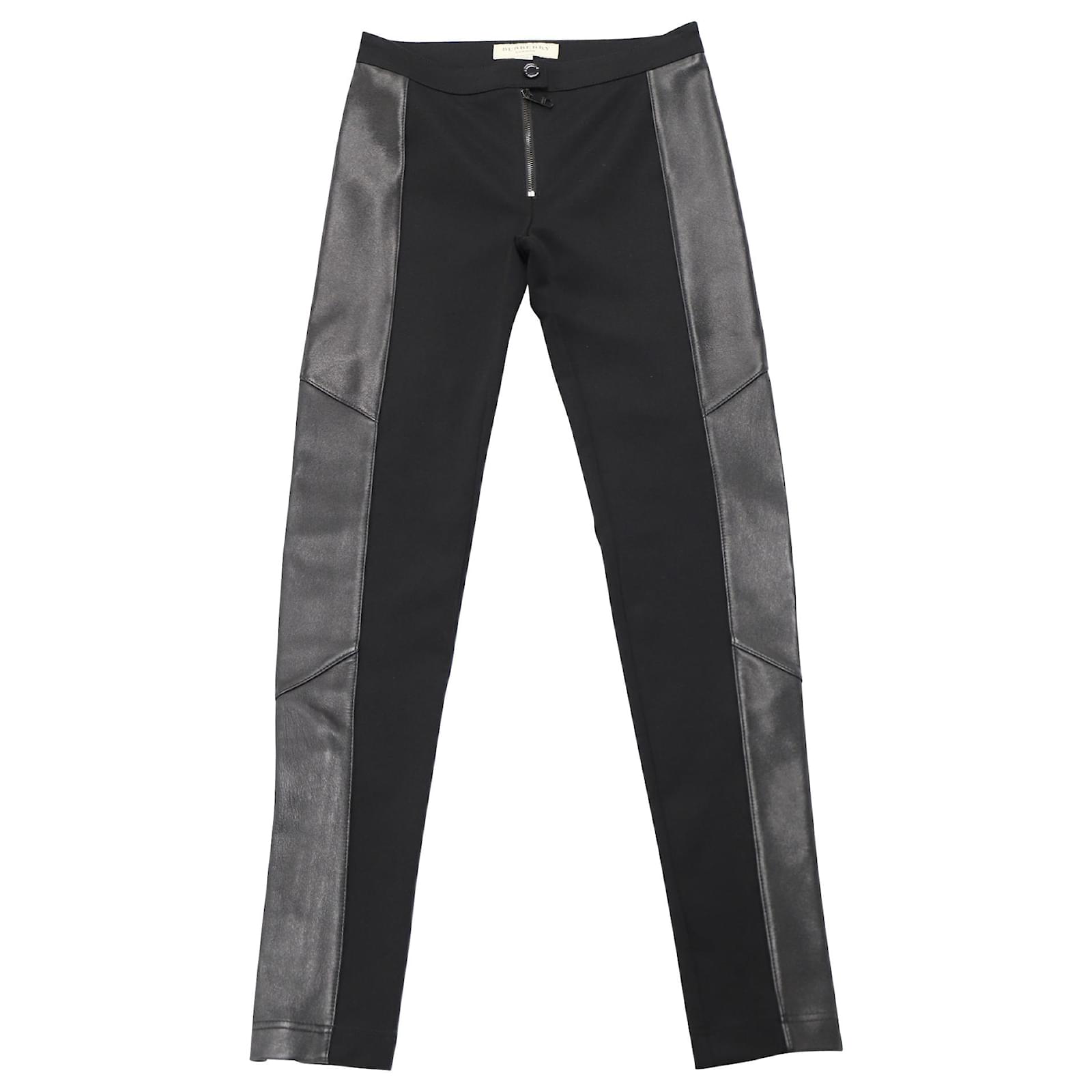 Leather Side Panel in Black Viscose 