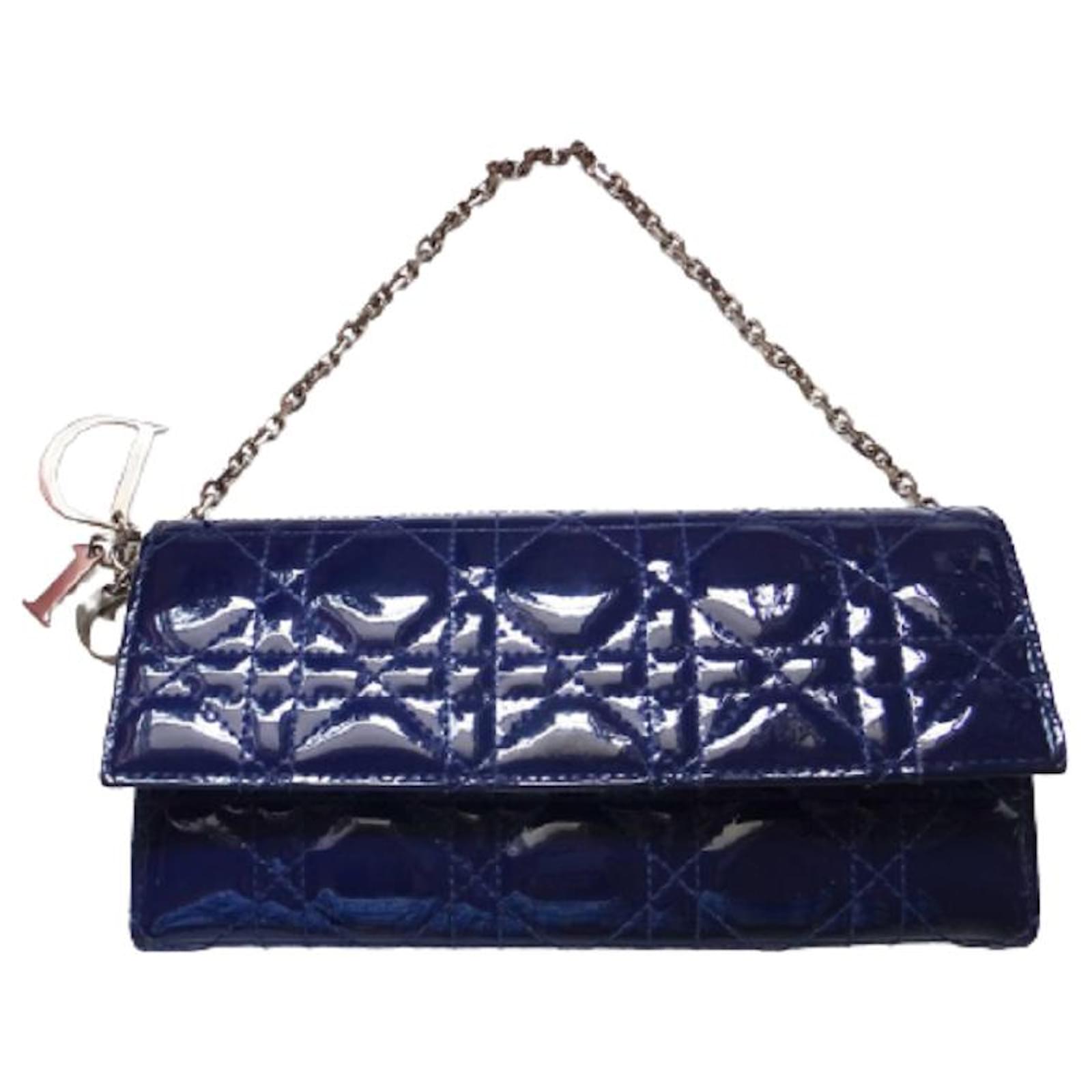 Christian Dior 2022 Lady Dior Phone Holder - Blue Crossbody Bags