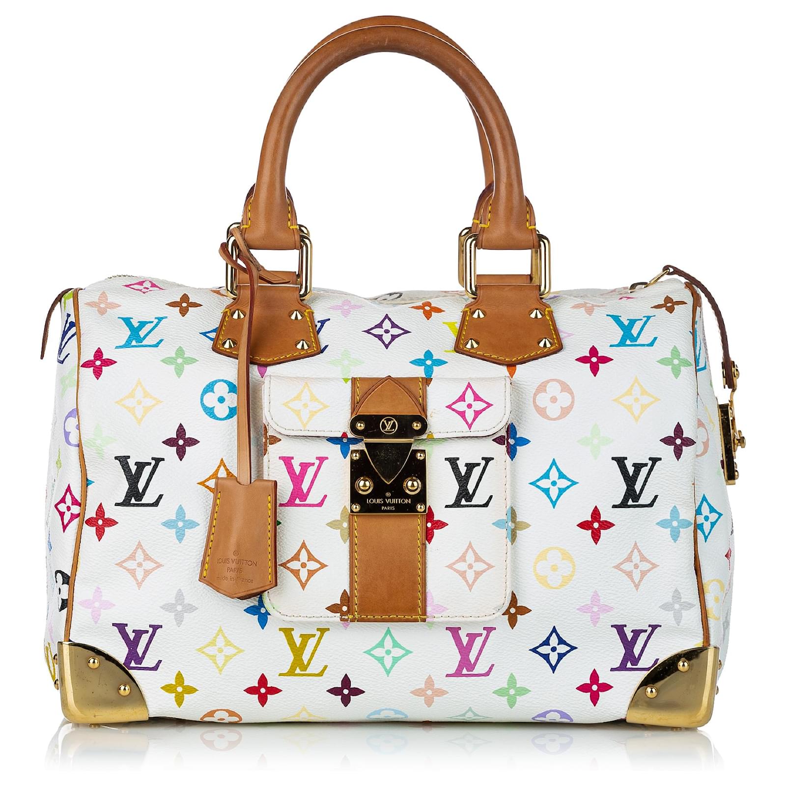Louis Vuitton White Multicolor Monogram Canvas Speedy 30 Bag