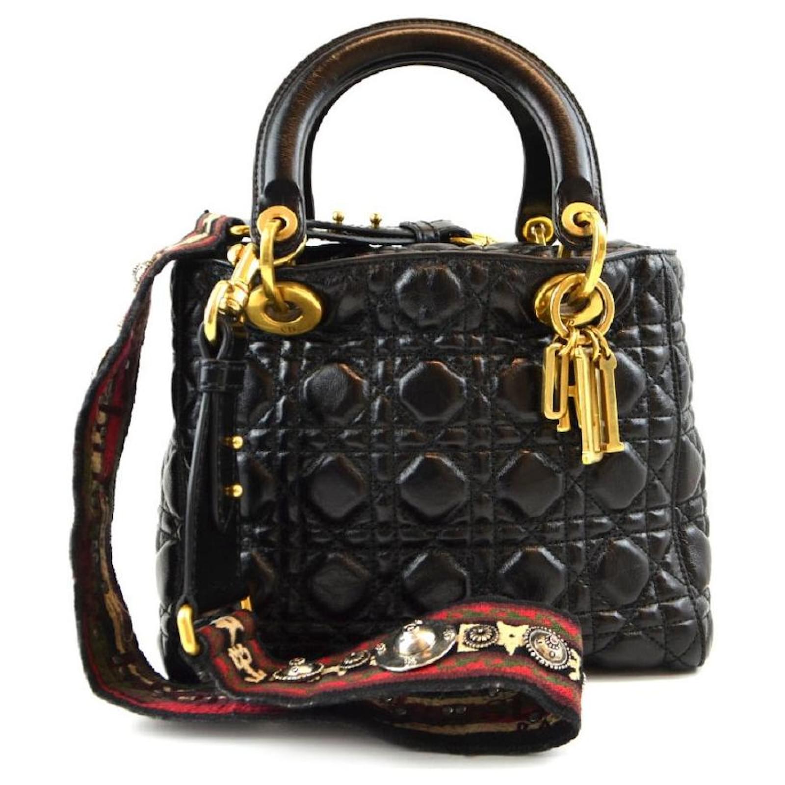 Lady dior leather handbag Dior Black in Leather - 26066241