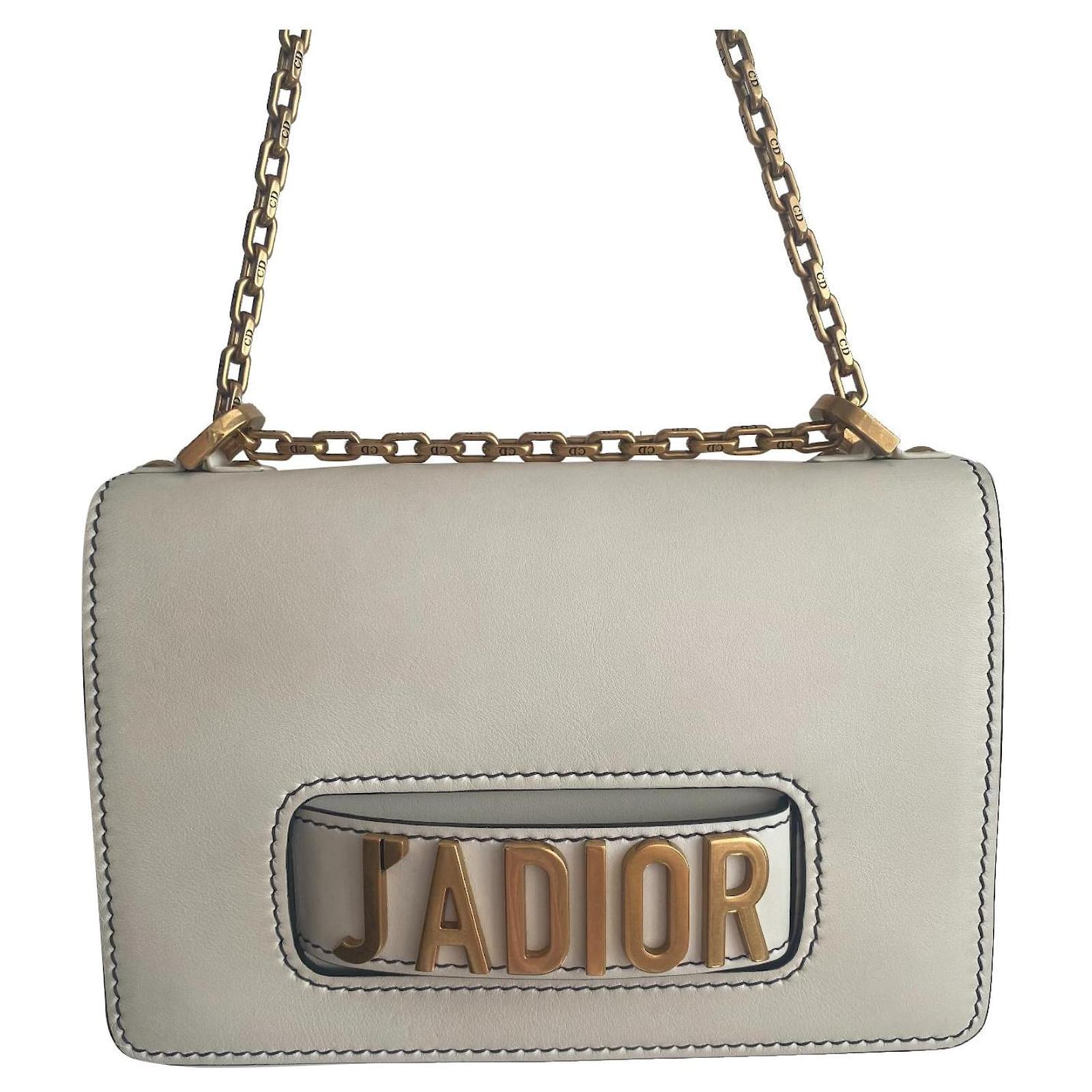 Dior J'ADior Chain White Flap Bag Leather ref.507867 - Joli Closet