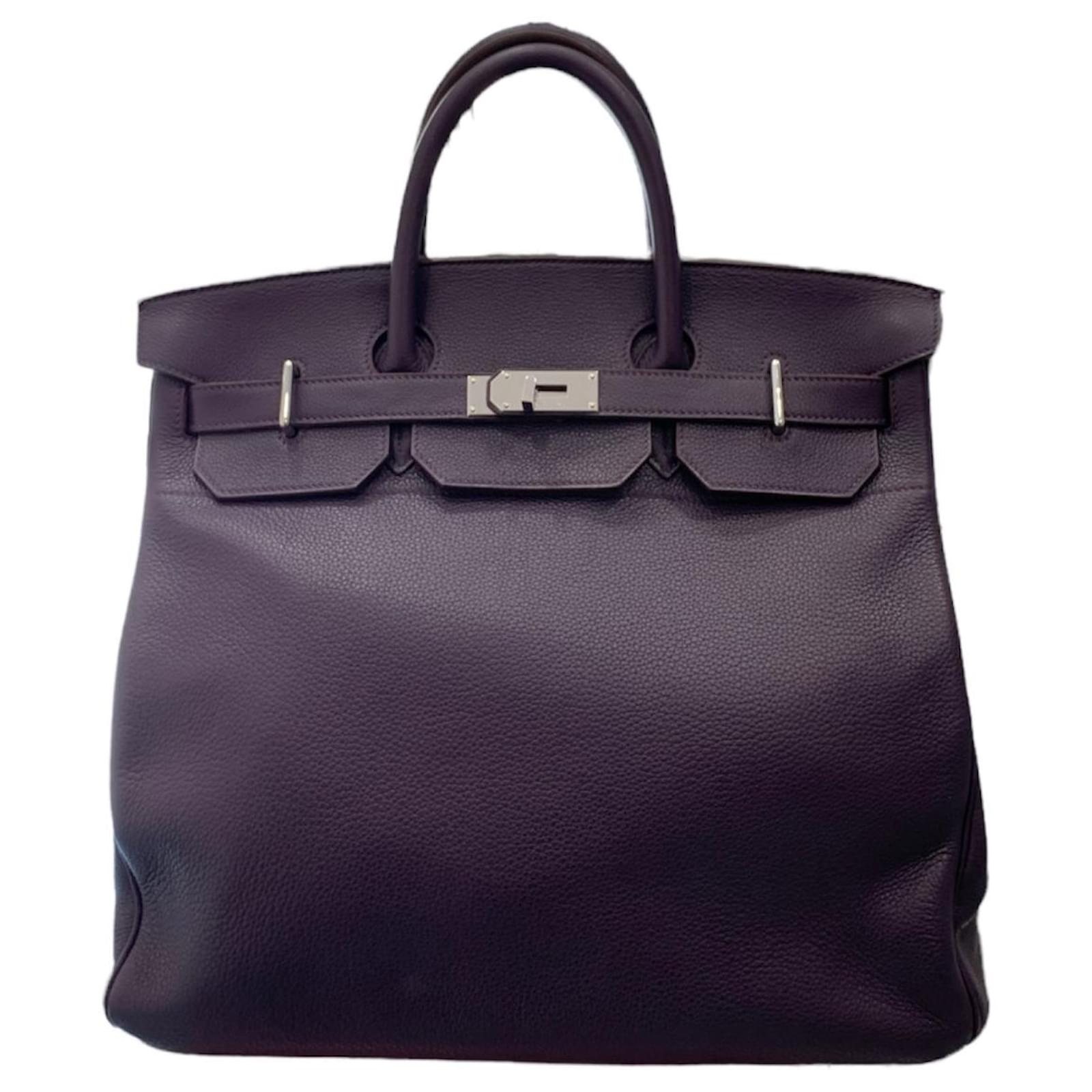 Birkin Hermès Travel bag Dark purple Leather ref.508795 - Joli Closet