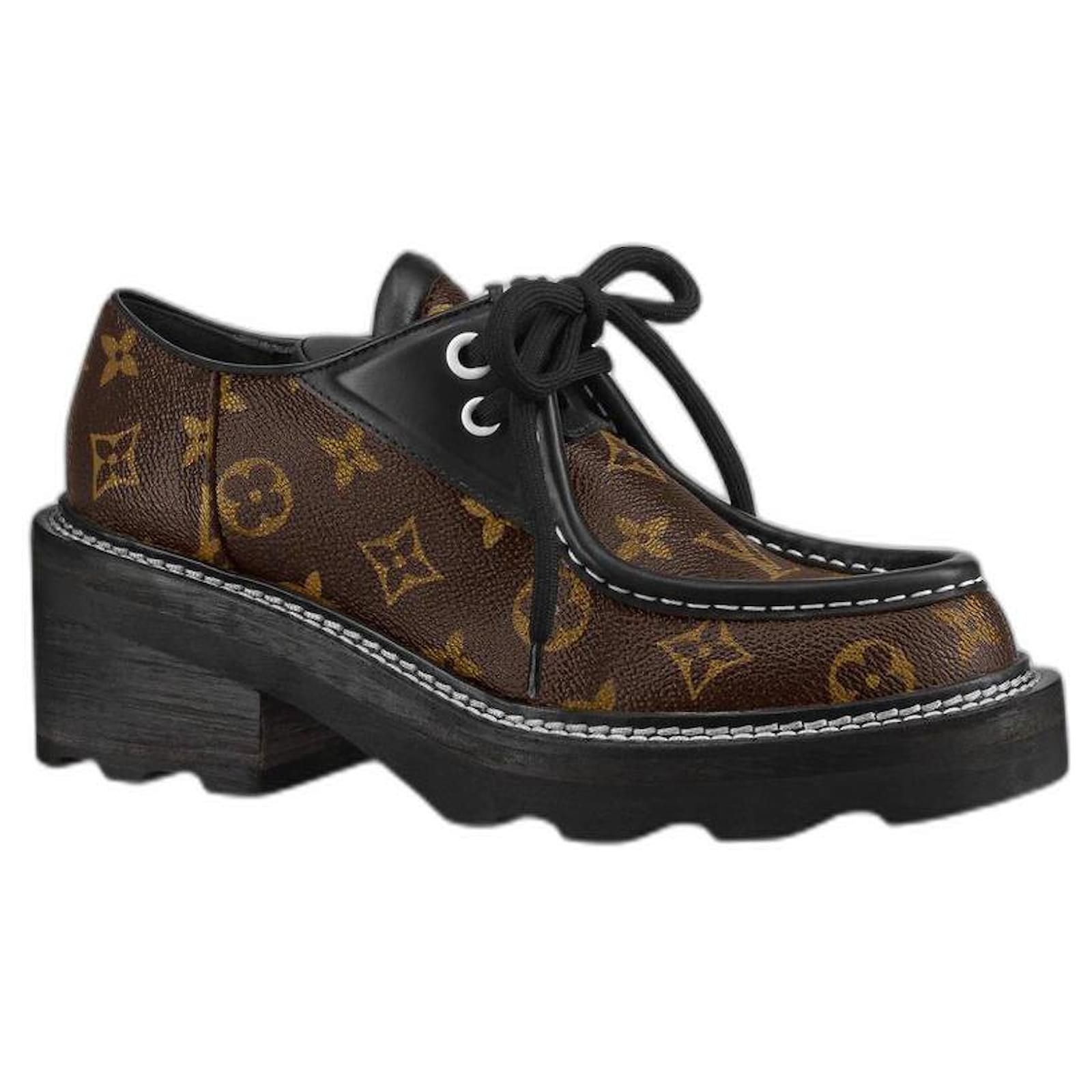 Louis Vuitton LV Beaubourg platform shoes Brown Leather ref.509140