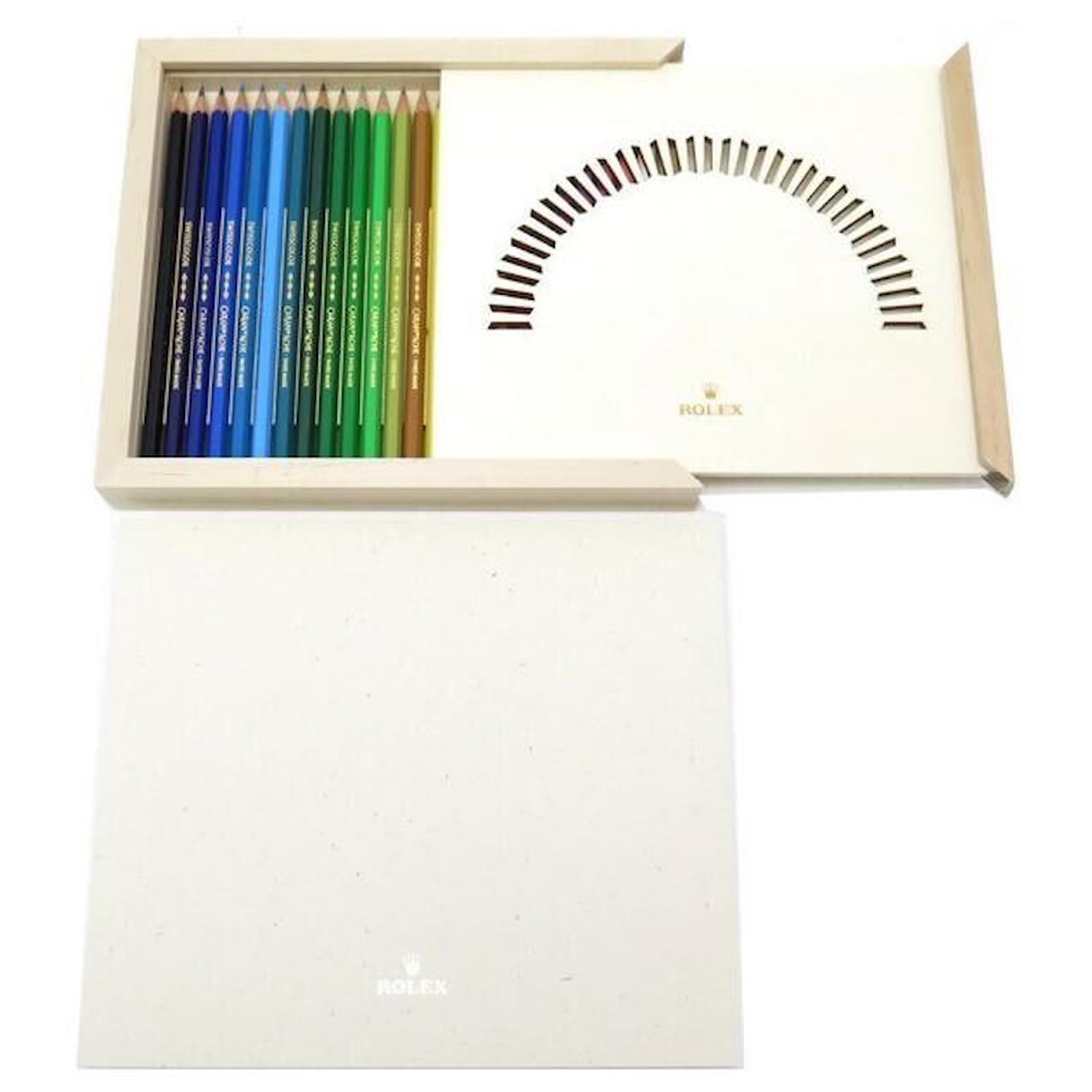 new box 24 COLORED PENCILS CARAN D ACHE ROLEX WATCH PENCILS BOX