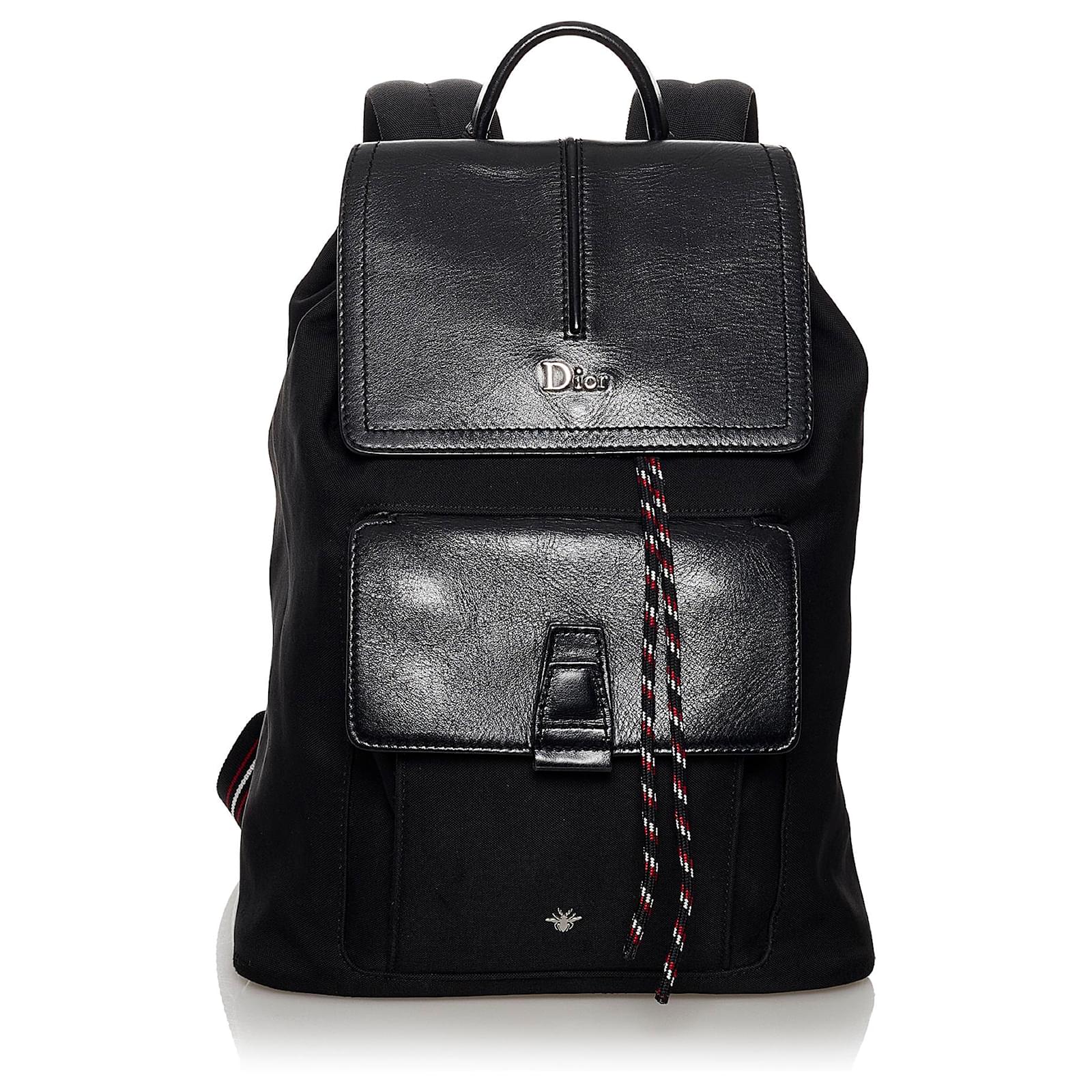 Dior Black Mini Nylon Motion Backpack Leather Pony-style calfskin Cloth ...