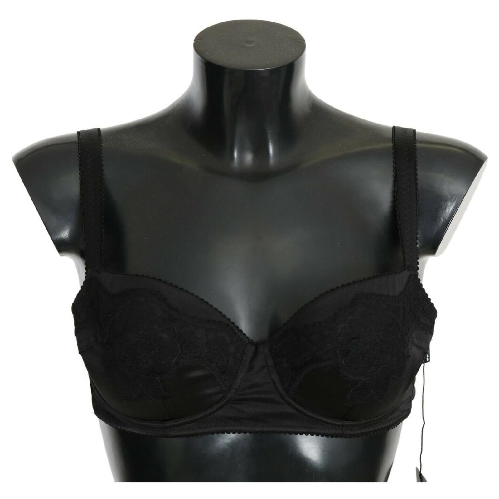 DOLCE & GABBANA Underwear Silk Stretch Black Lace Women Bra s. IT3 / M  ref.510436 - Joli Closet