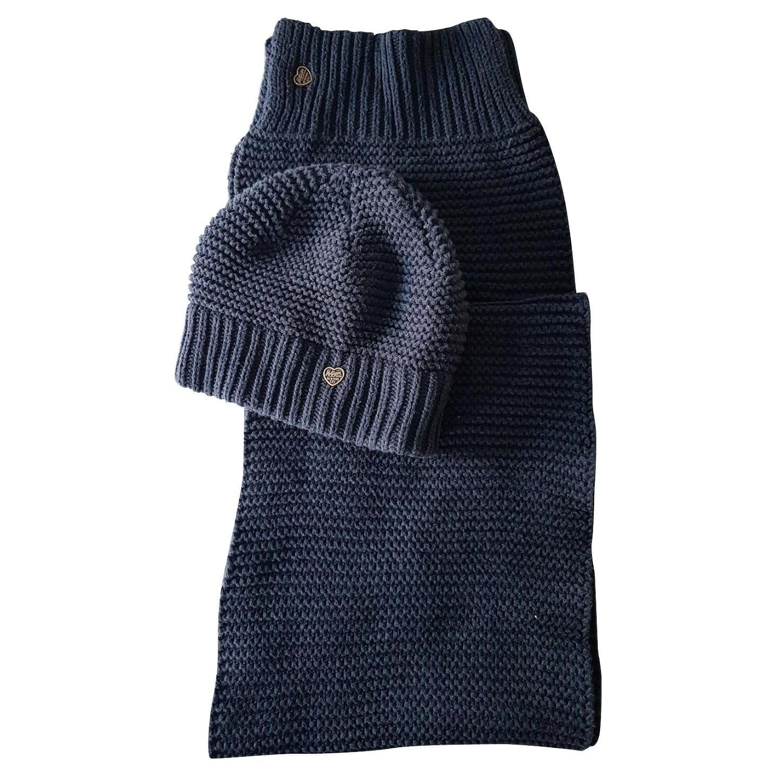 Tommy Hilfiger scarf and hat blue Cotton ref.511049 - Joli Closet