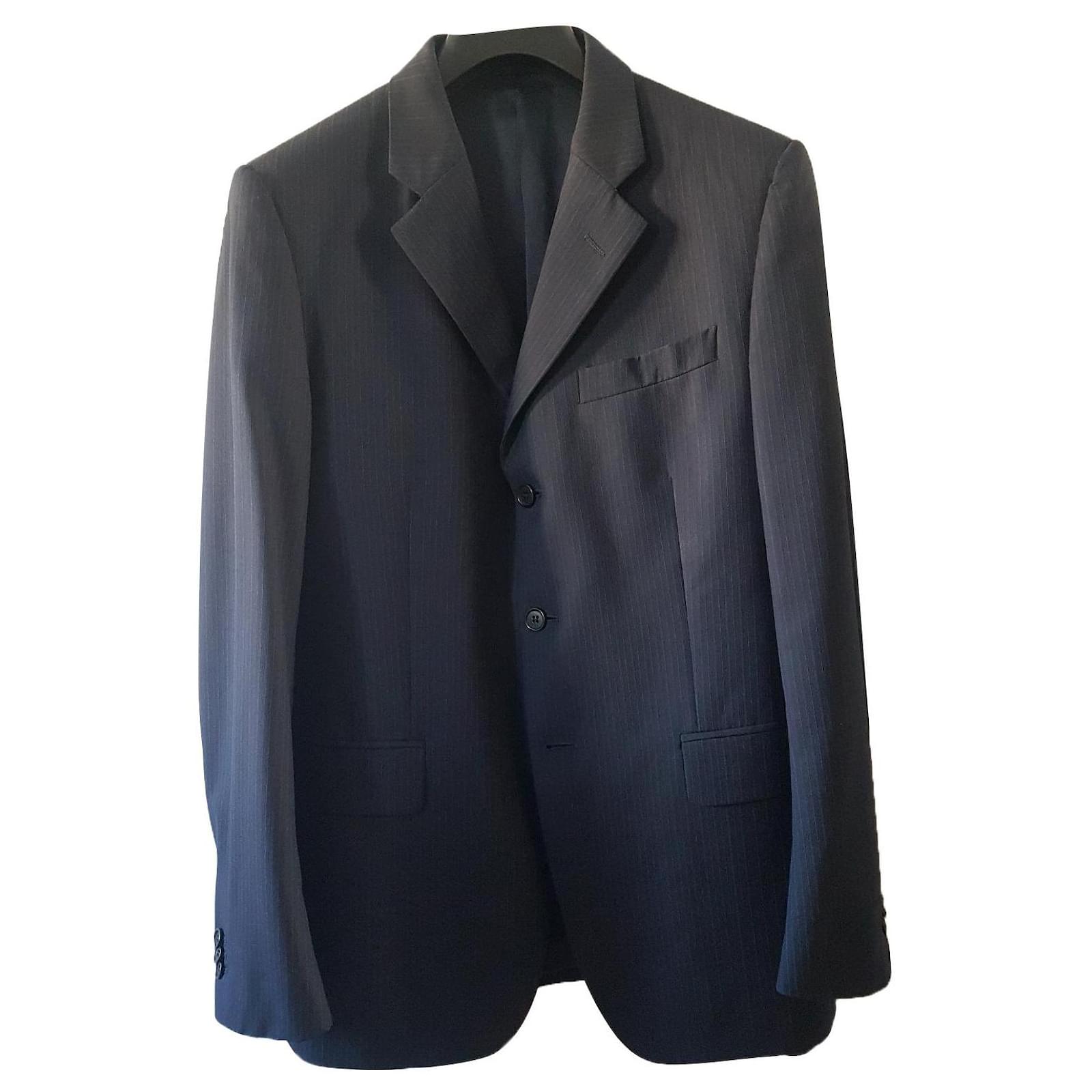 Prada Traje De Lana De Cruzado Simple Gris Ceniza | Trajes Hombre ~ ReubenM