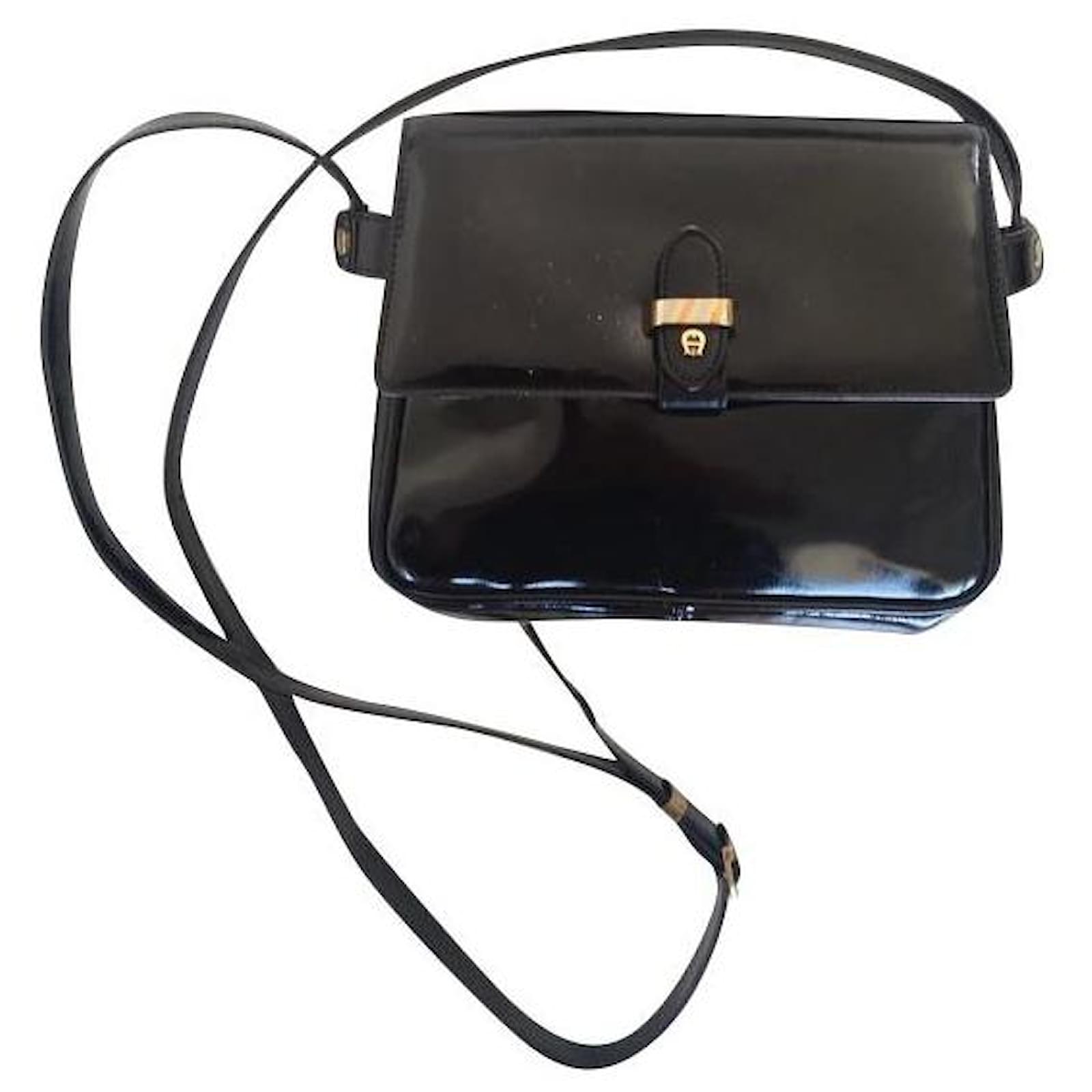 Etienne Aigner Bolsas Preto Couro envernizado ref.511215 Joli Closet