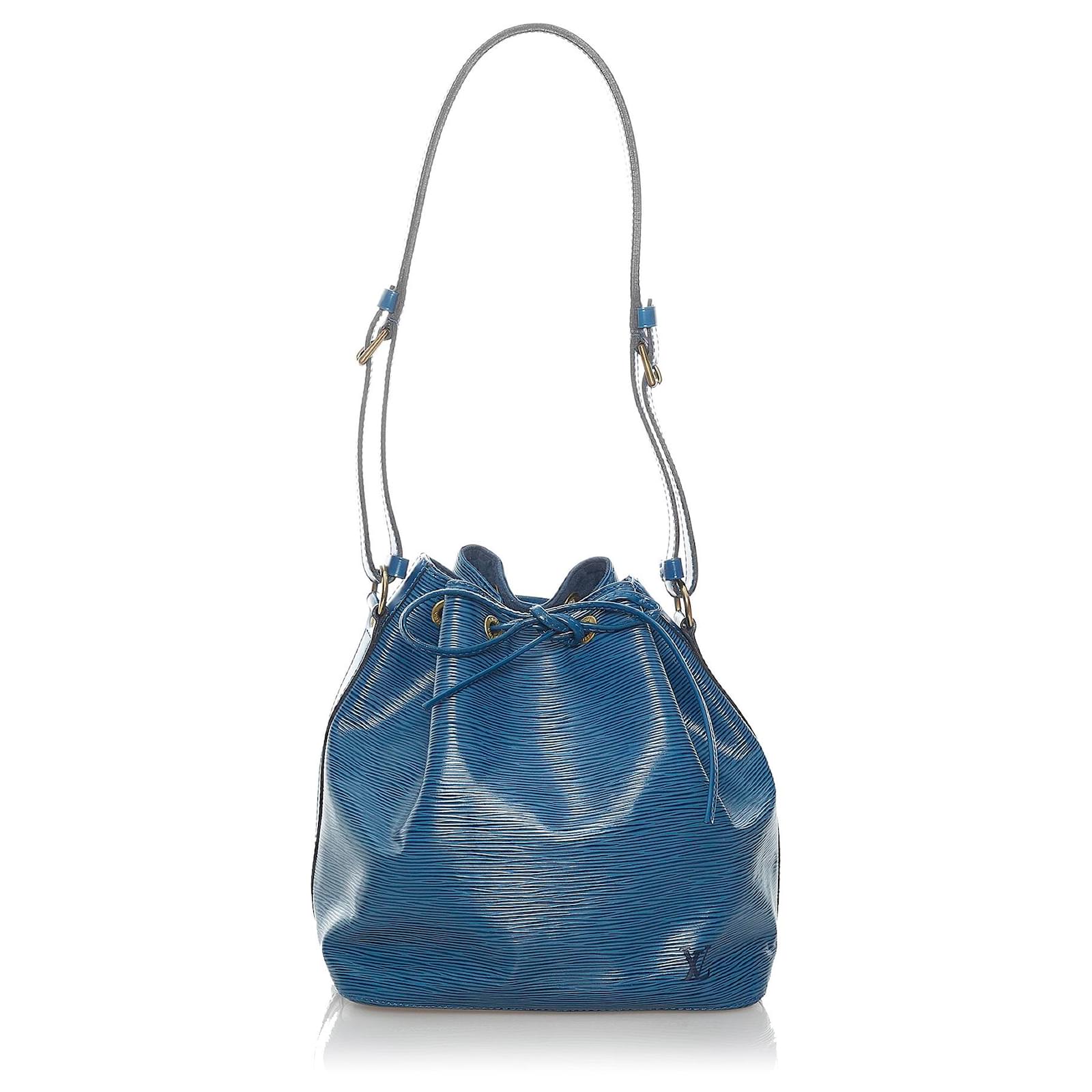 Louis Vuitton Blue Epi Petit Noe Shoulder Drawstring Bag