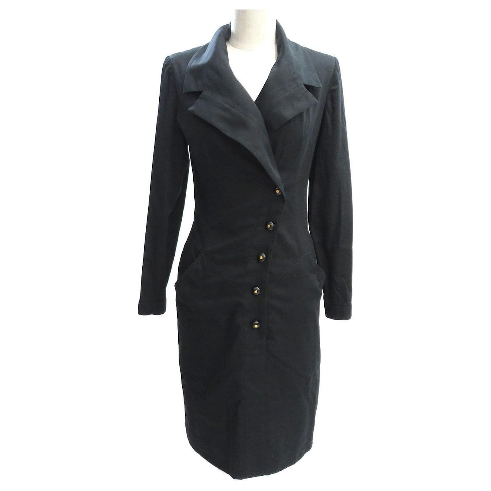 Used] Chanel Coco Mark Tight Dress Women's Vintage Coco Button COCO Black  Cotton ref.511449 - Joli Closet