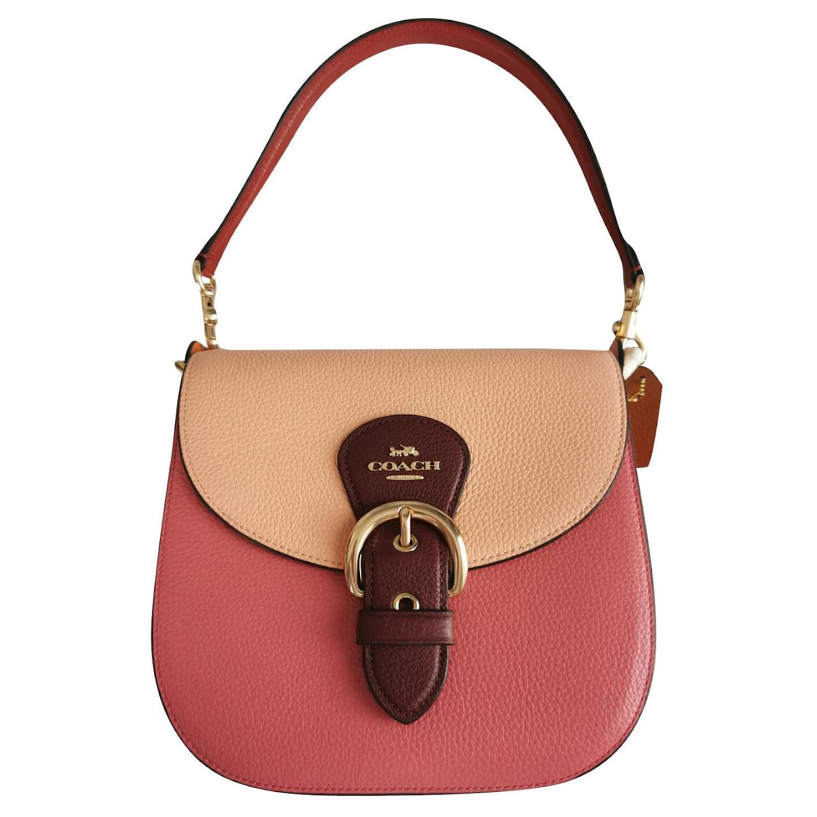 Coach Handbags Brown Pink Multiple colors Orange Dark red Gold hardware  Leather ref.511813 - Joli Closet