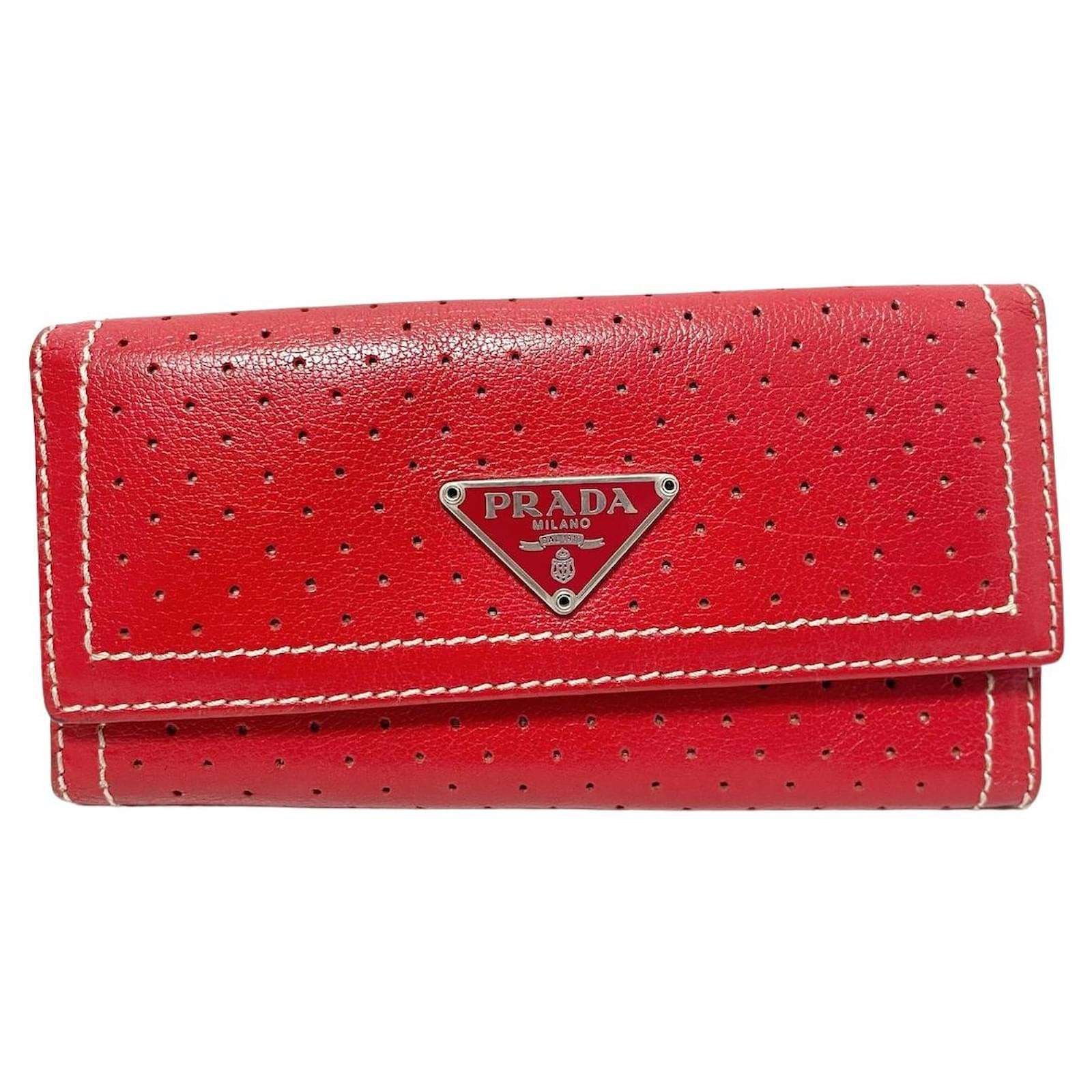PRADA wallet Red Leather ref.511986 Joli Closet