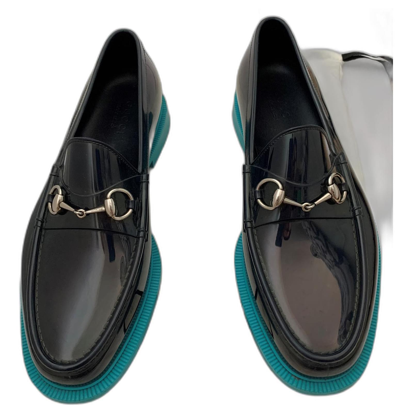 gucci shoes navy blue