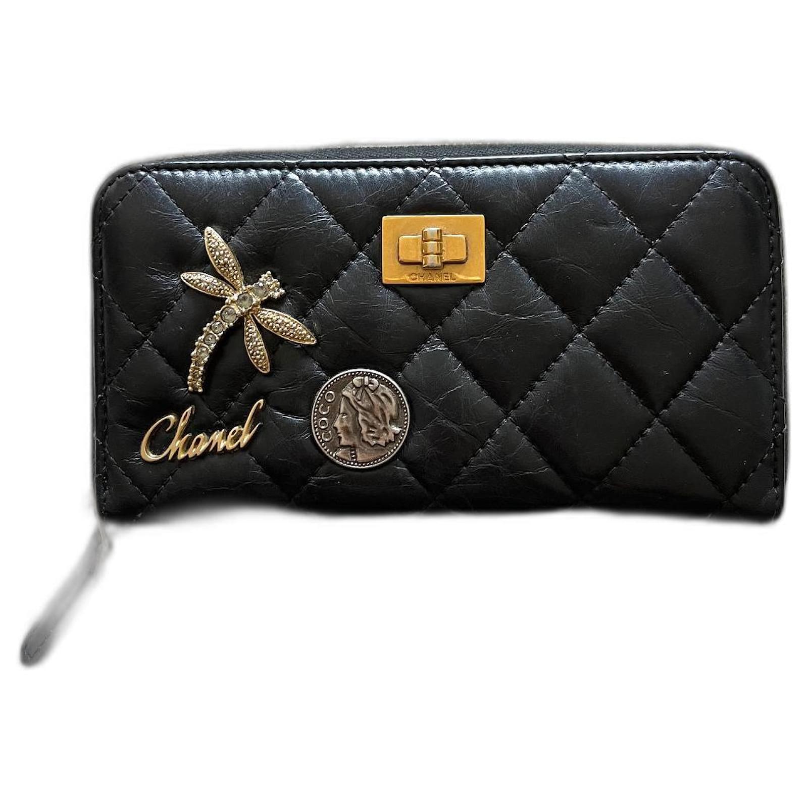 Mademoiselle Chanel wallet 2.55 Lucky Charms Black Leather ref.512122 -  Joli Closet