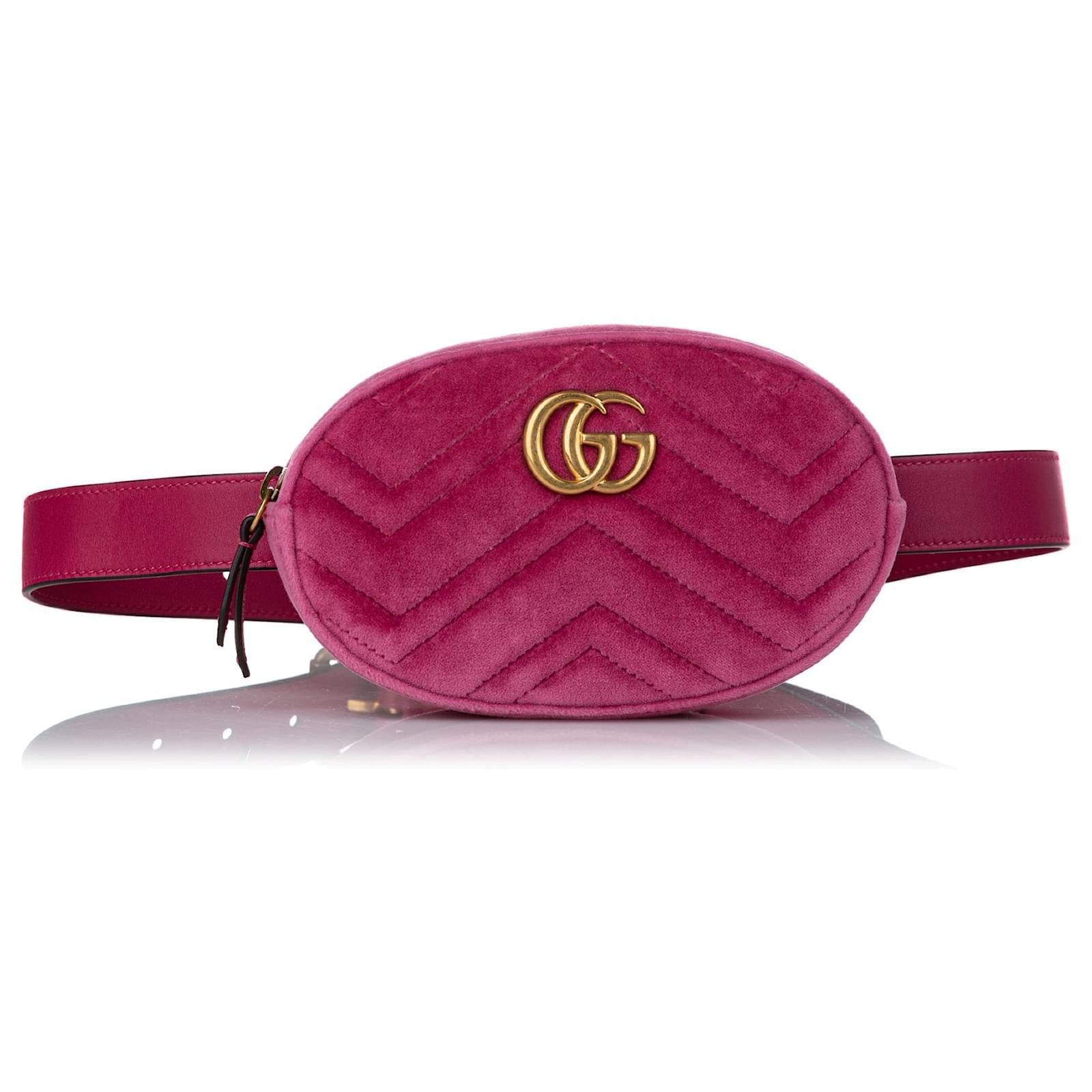 Gucci Pink GG Velvet Bag Leather calfskin ref.512296 - Joli Closet
