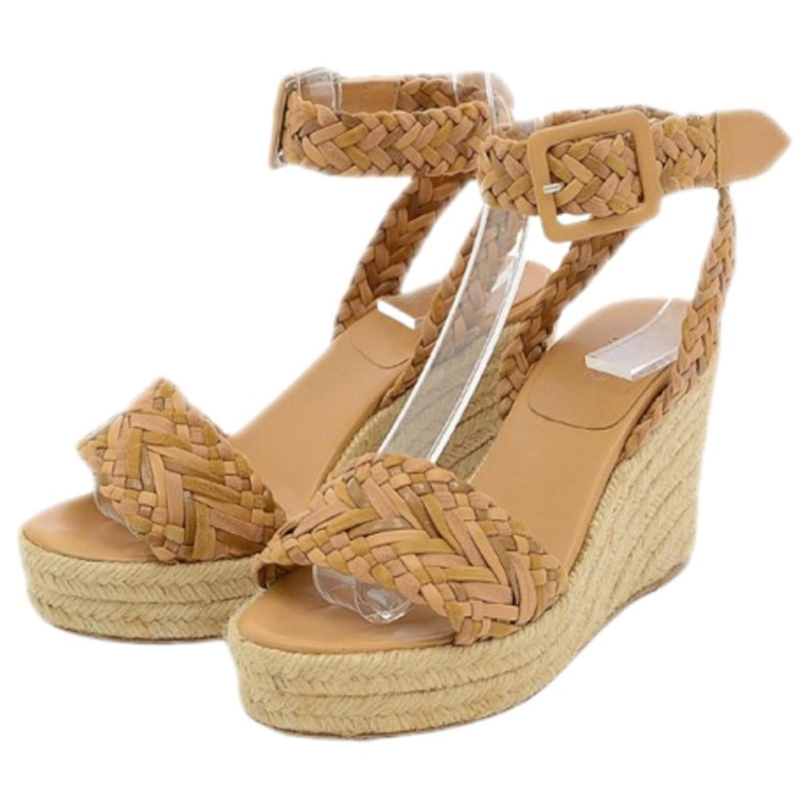 Hermes Ines Wedge Sole Sandales Femme Naturel