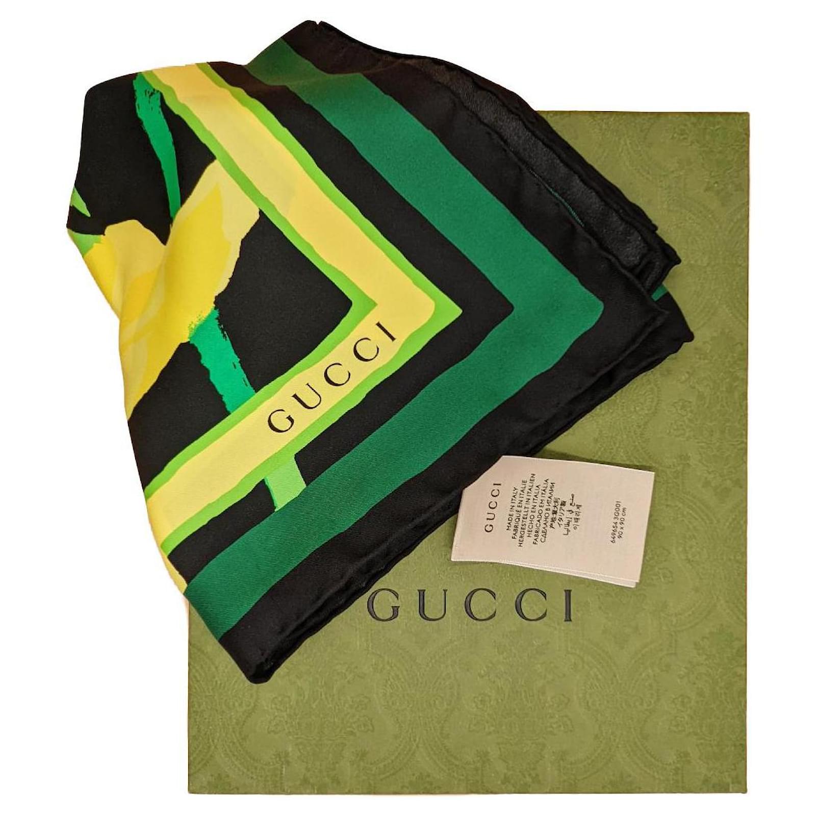 green gucci silk scarf