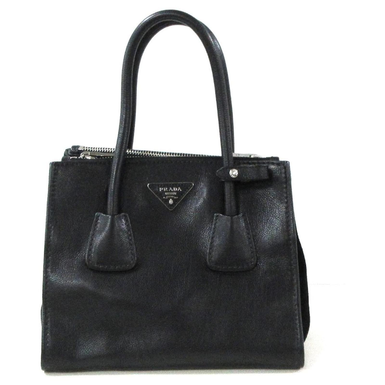 Double Prada lined Black Leather ref.513398 Joli Closet