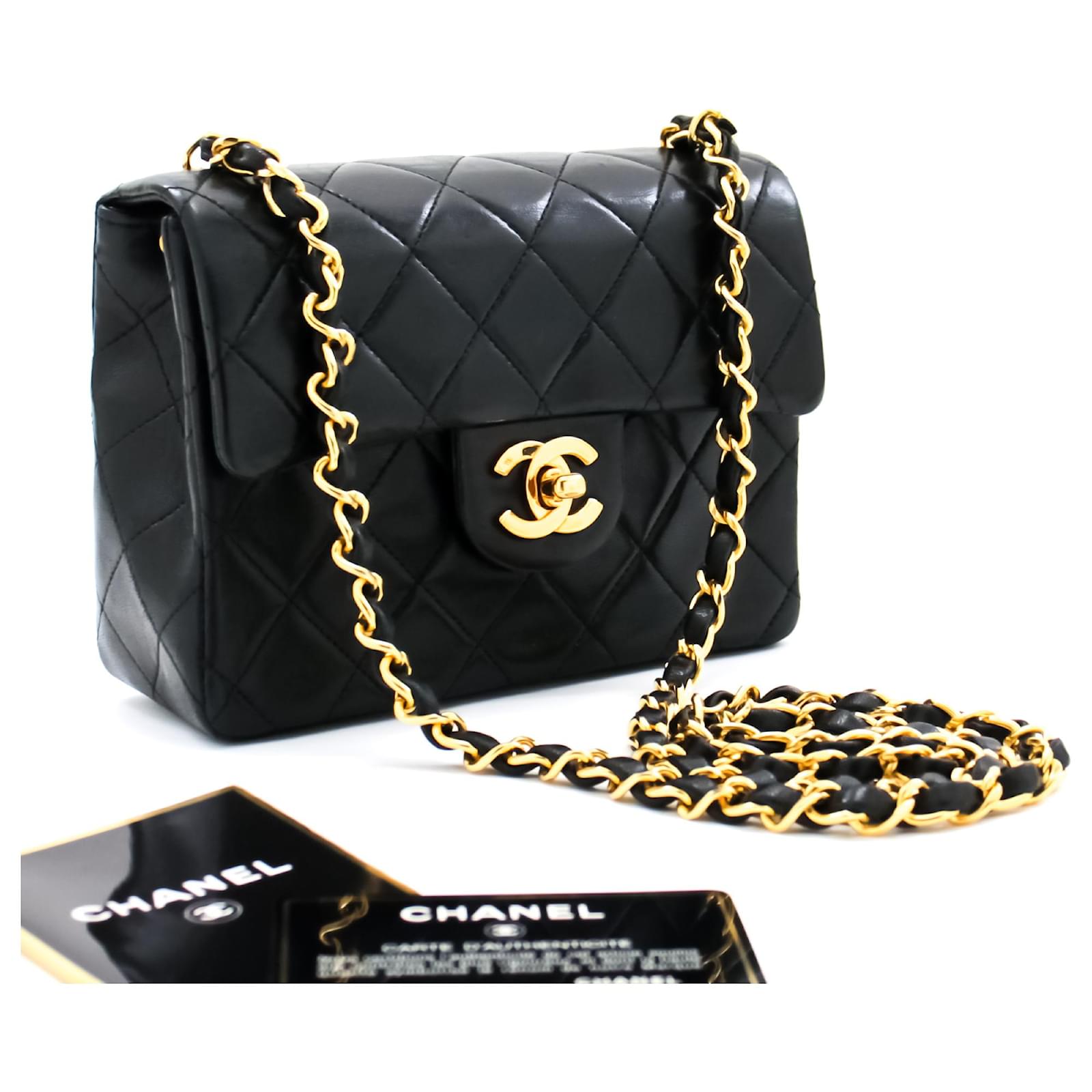 CHANEL Mini Square Small Chain Shoulder Bag Crossbody Black Quilt Leather  ref.513537 - Joli Closet