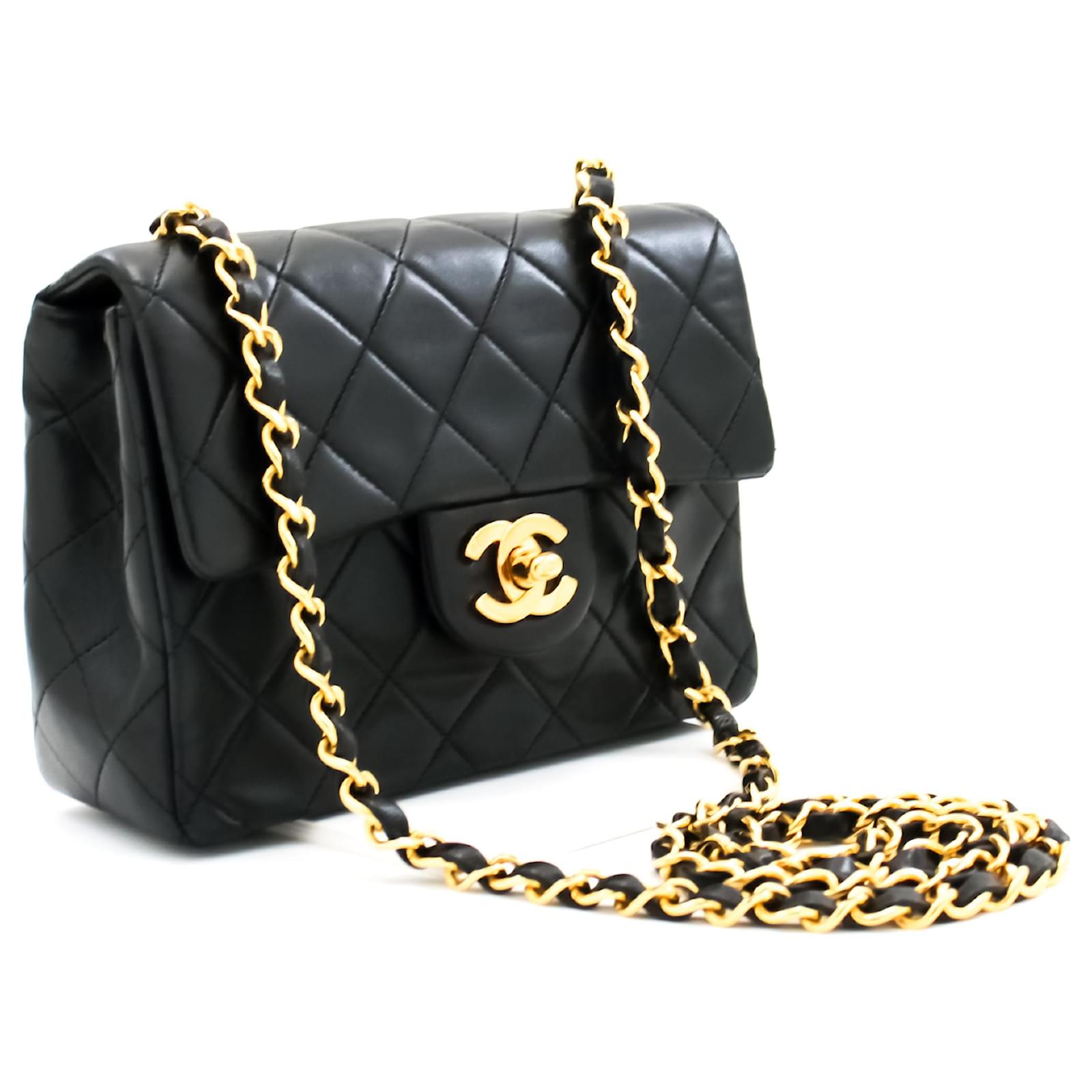CHANEL Mini Square Small Chain Shoulder Bag Crossbody Black Quilt Leather  ref.513541 - Joli Closet